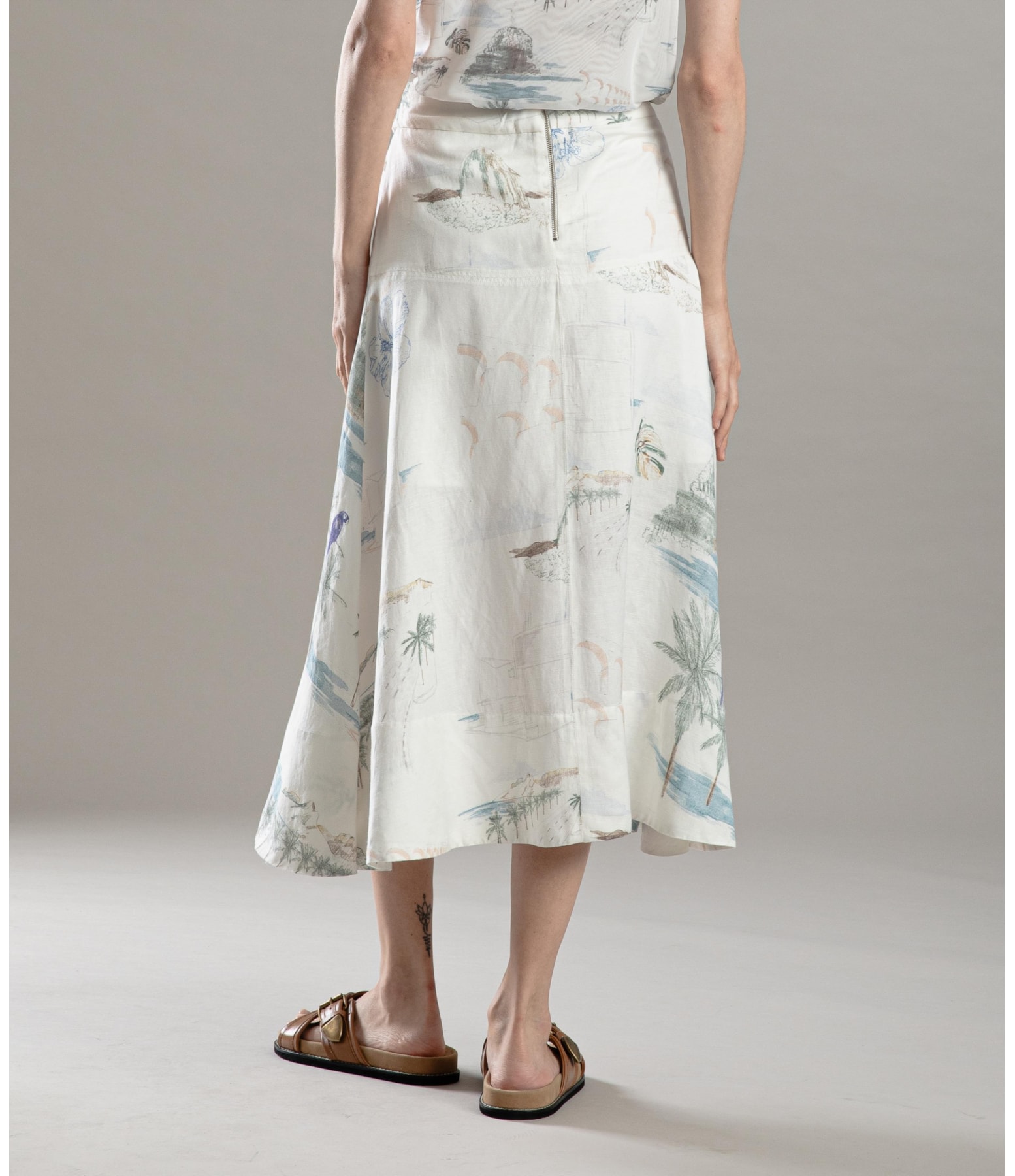 Saia Linho  Sofia  Est Spot Branco