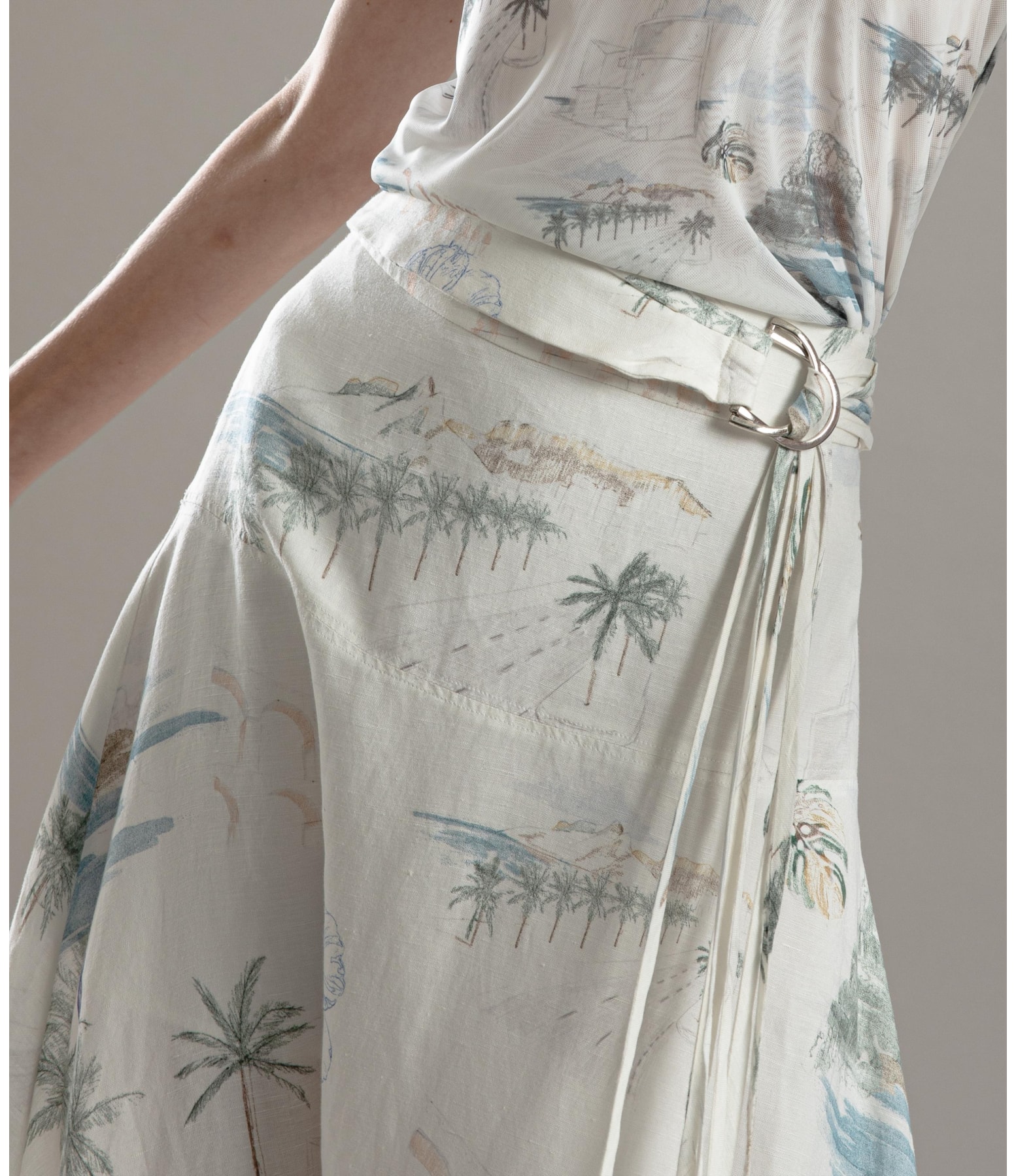 Saia Linho  Sofia  Est Spot Branco