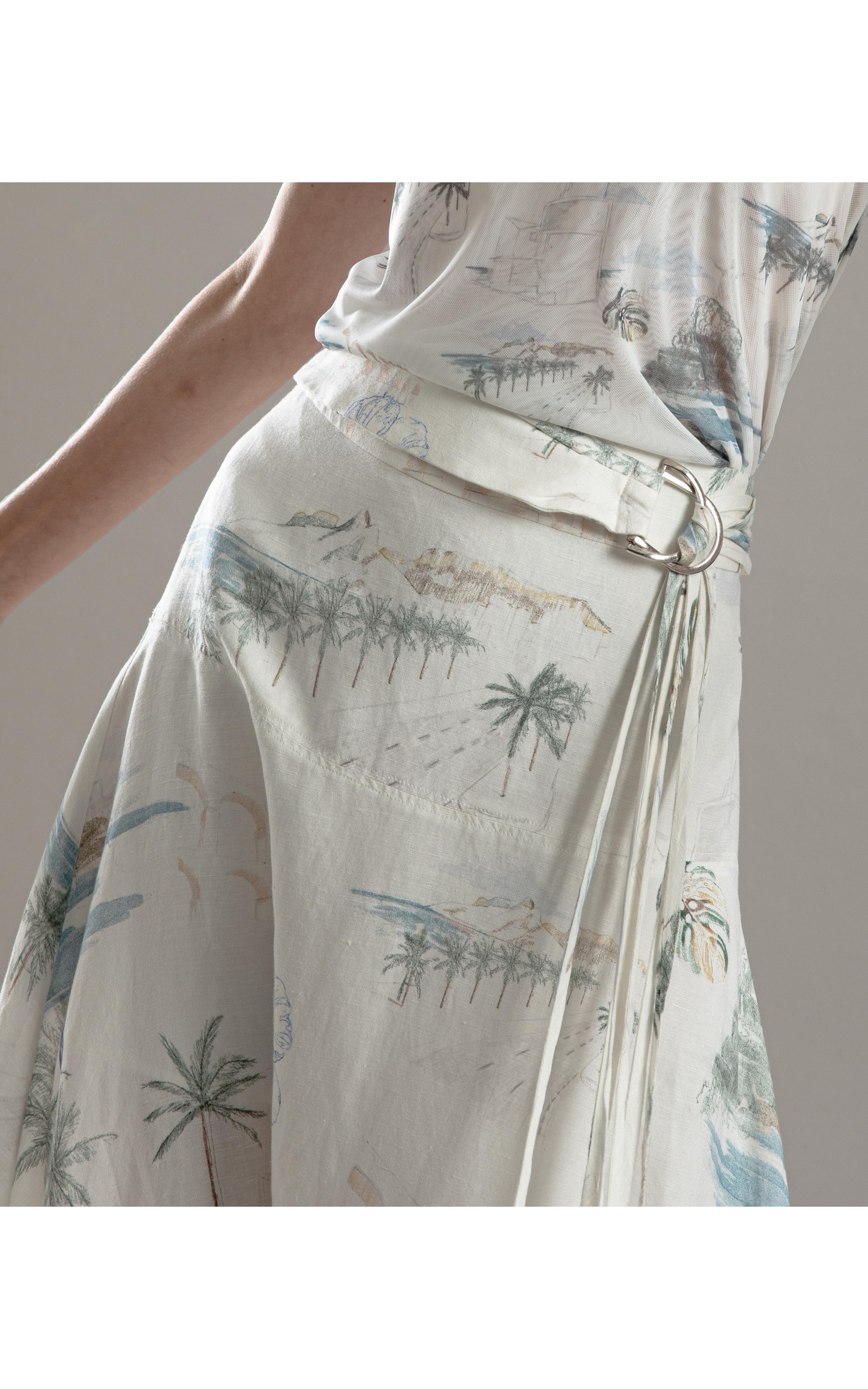 Saia Linho  Sofia  Est Spot Branco