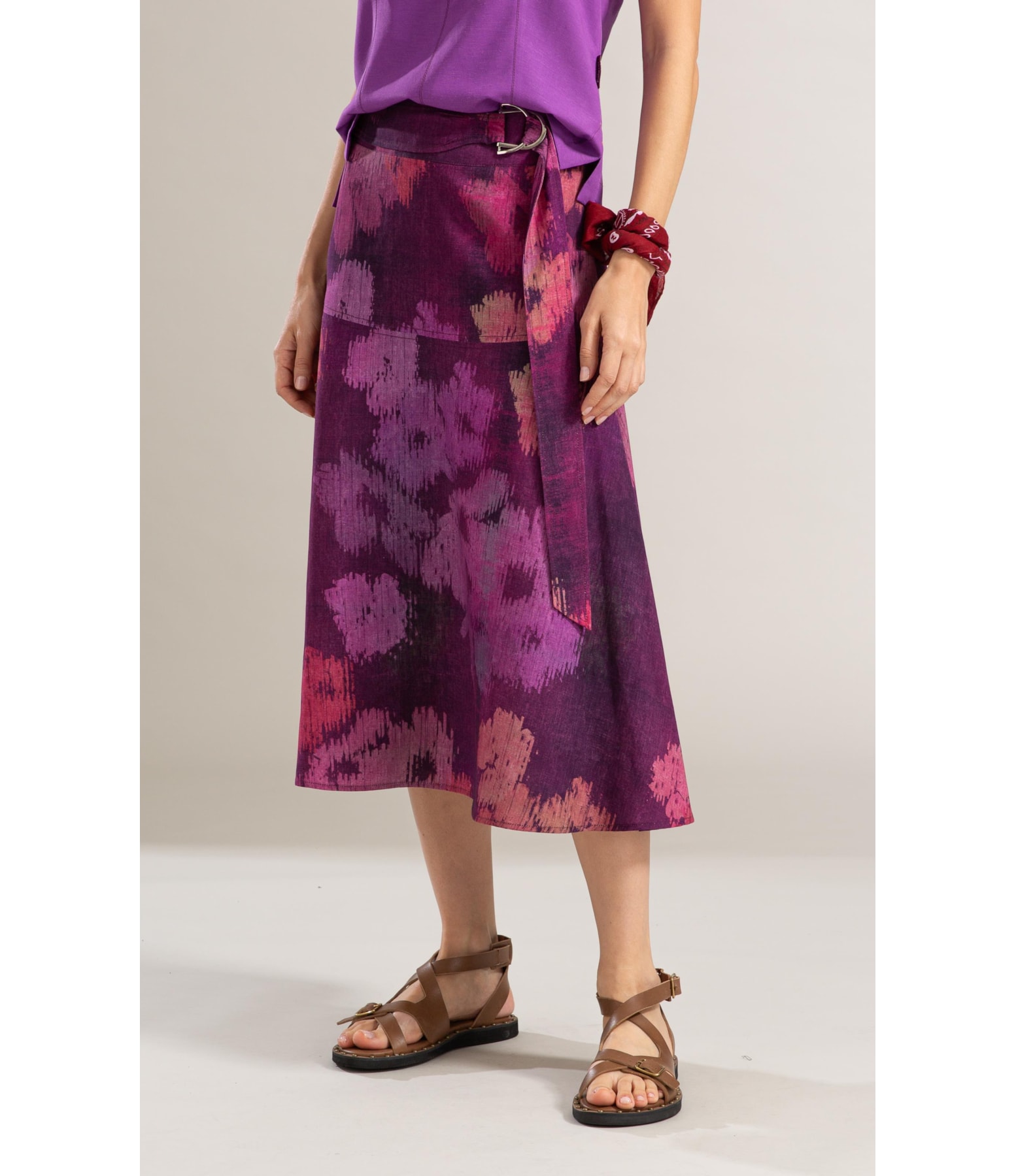 Saia Linho  Sofia  Est Velvet Beringela