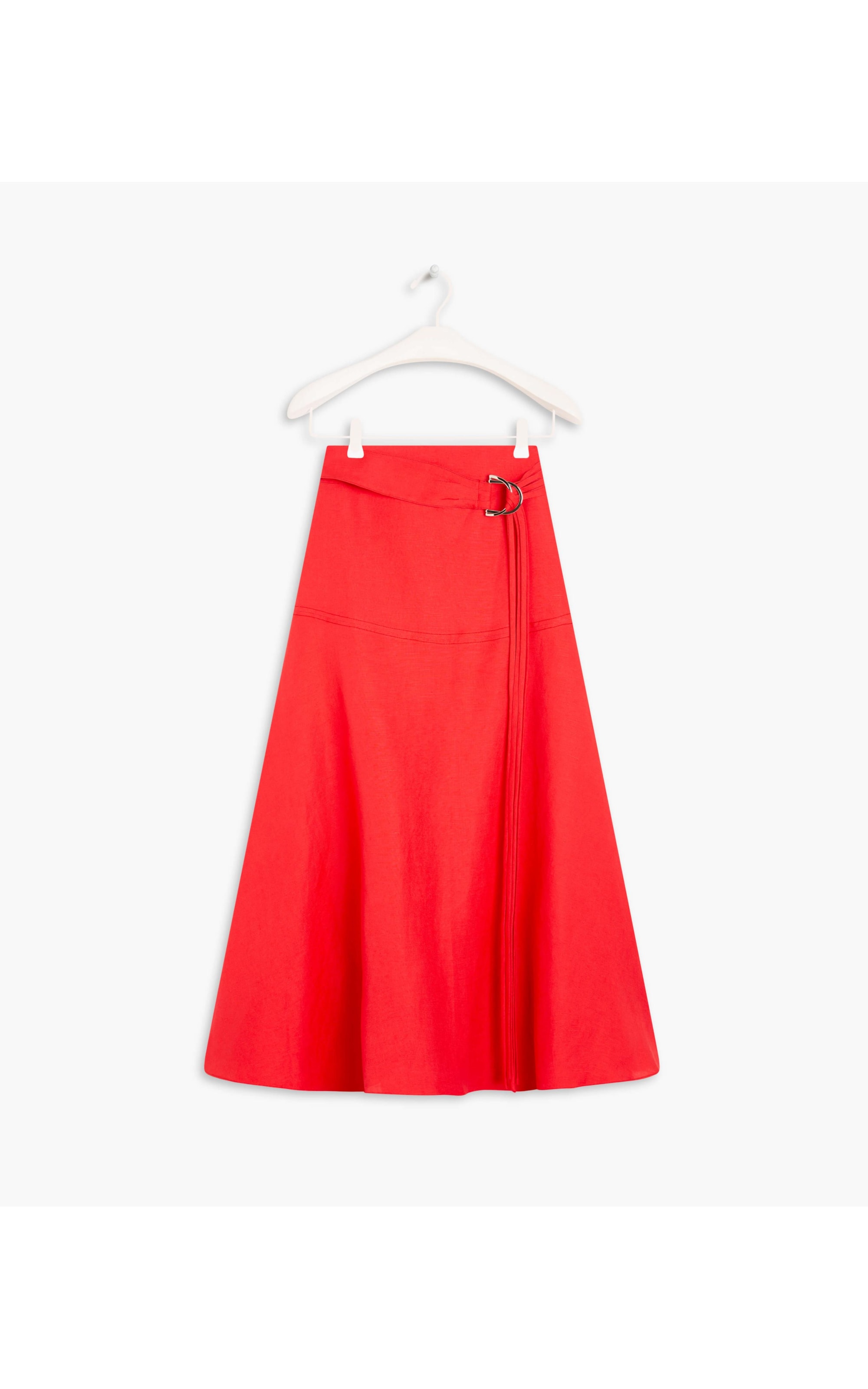 Saia Linho  Sofia  Liso Coral