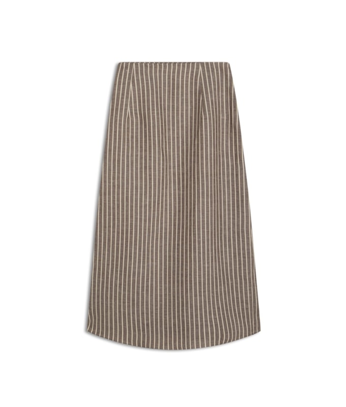 Saia Linho  Soupe  Fio Tinto Marrom