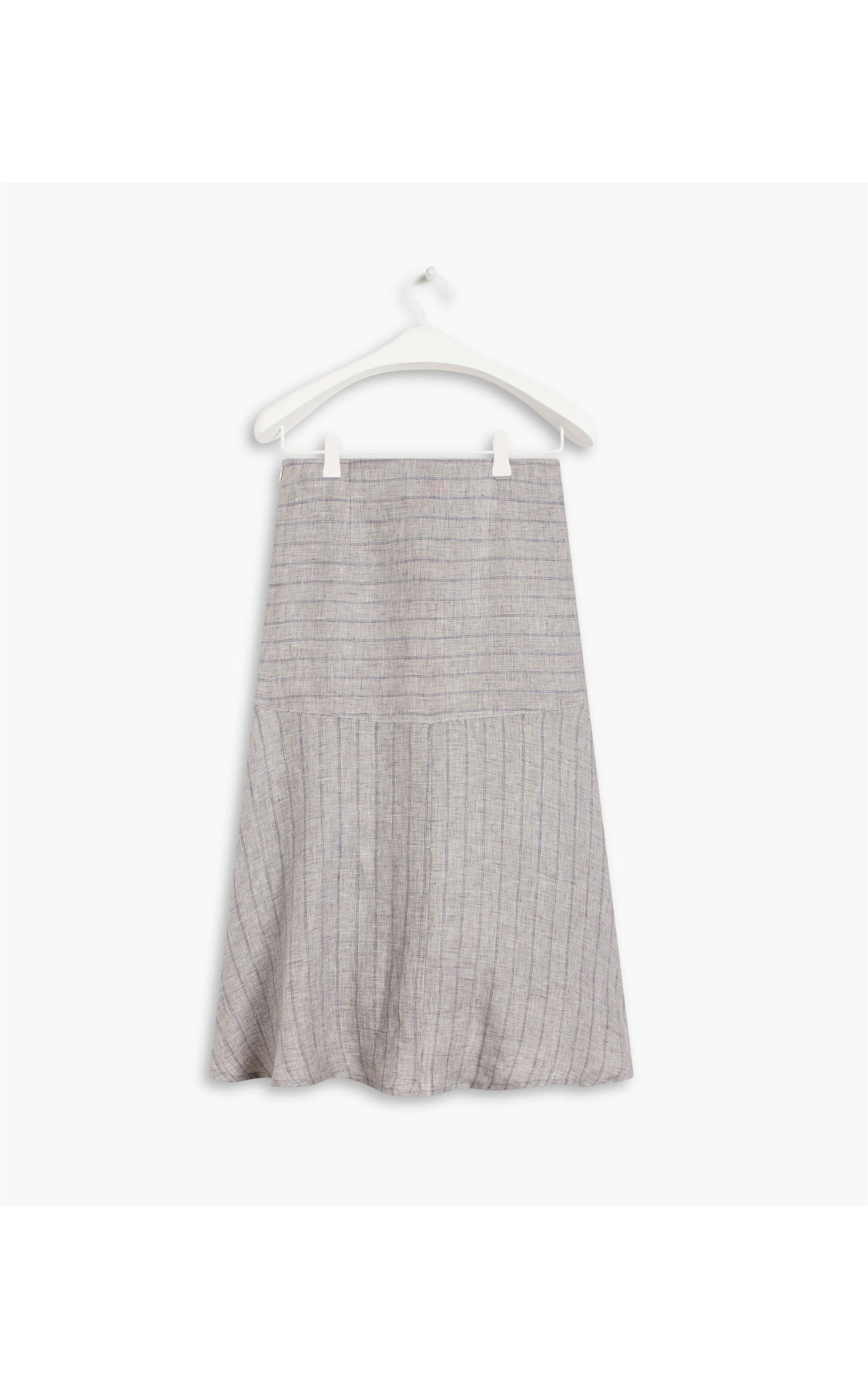 Saia Linho  Zoagli Stripe  Ft Cinza Claro
