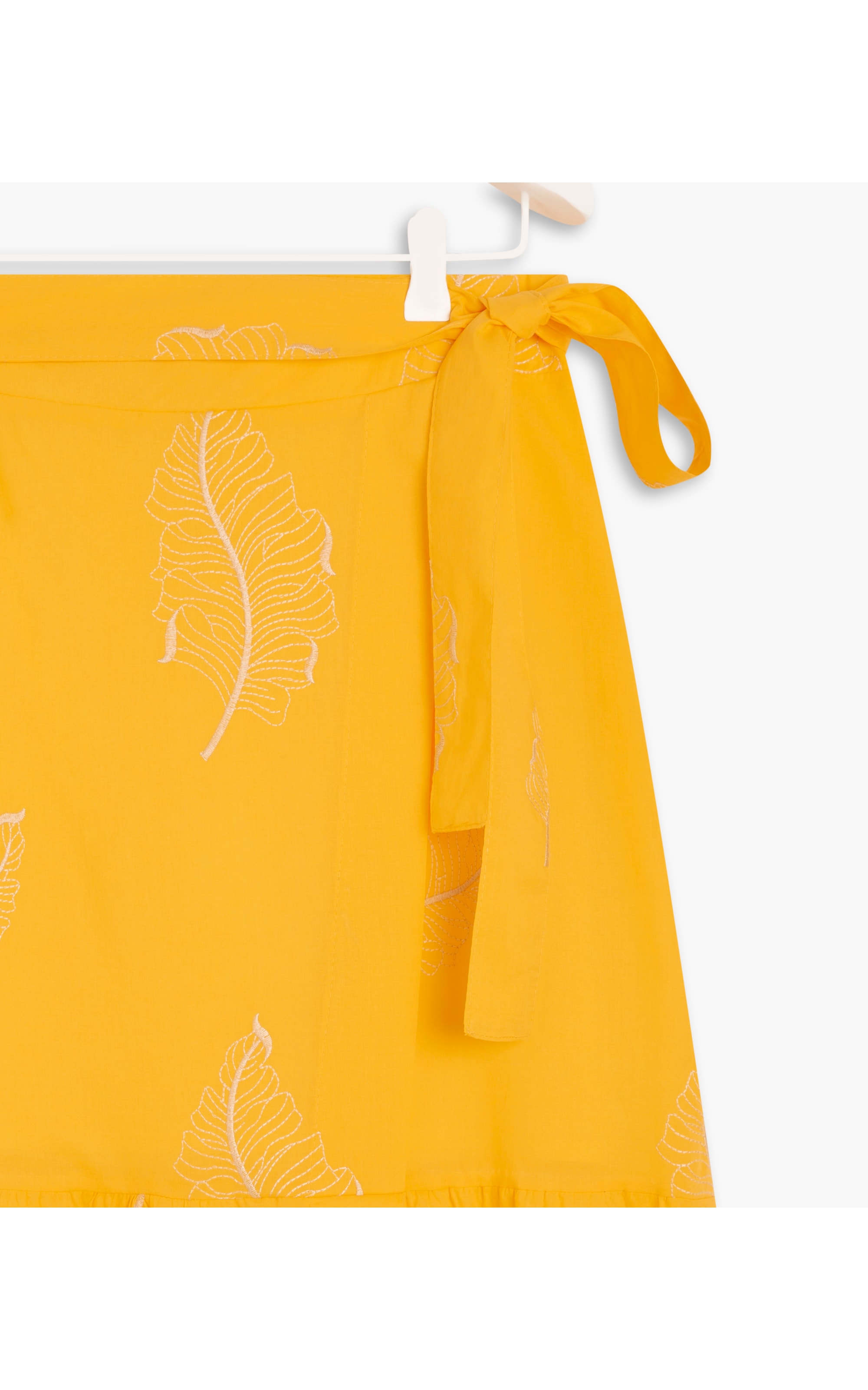 Saia Miau Bordado Liso Amarelo