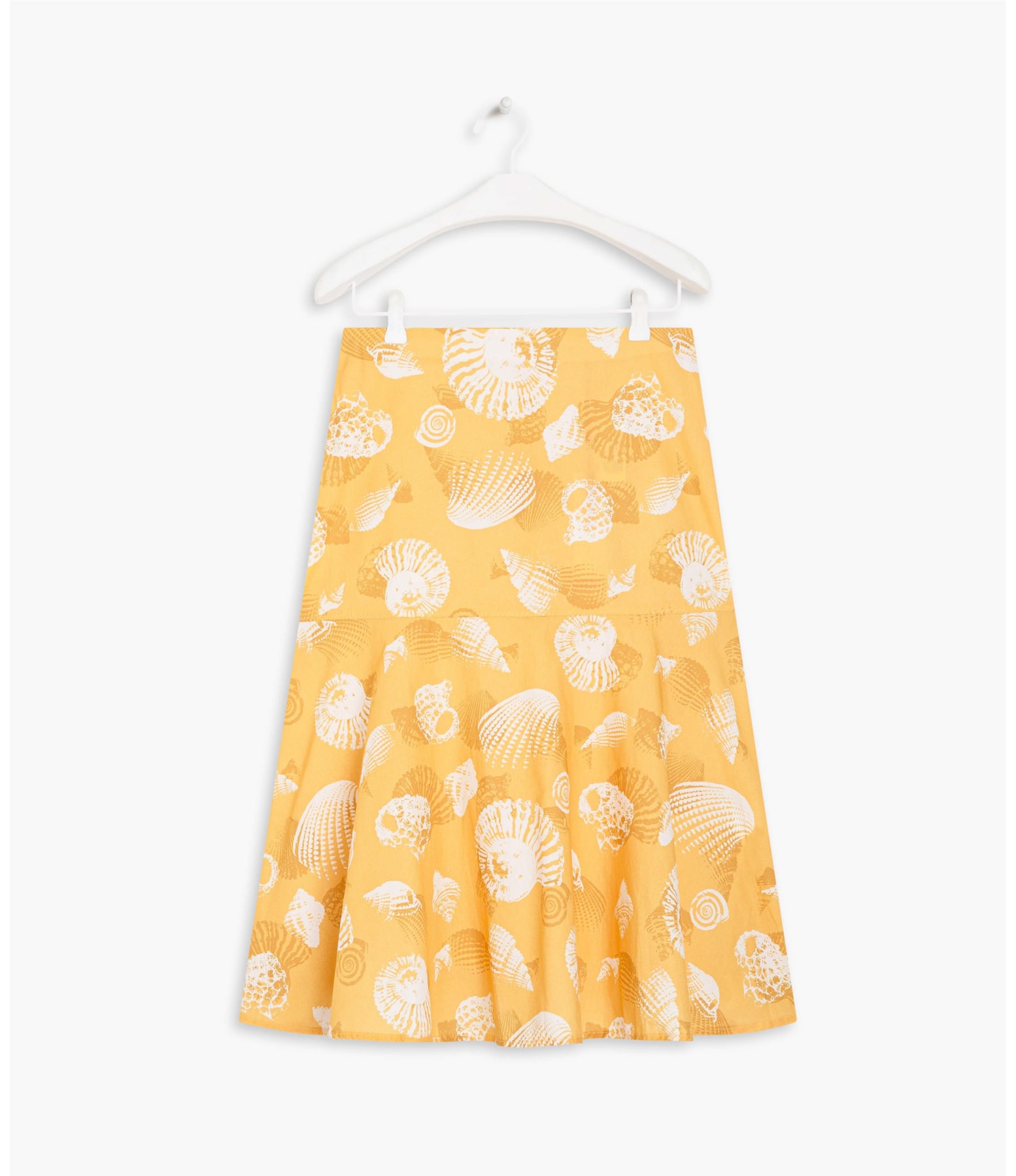 Saia Olivia Est Shell Algodao Amarelo