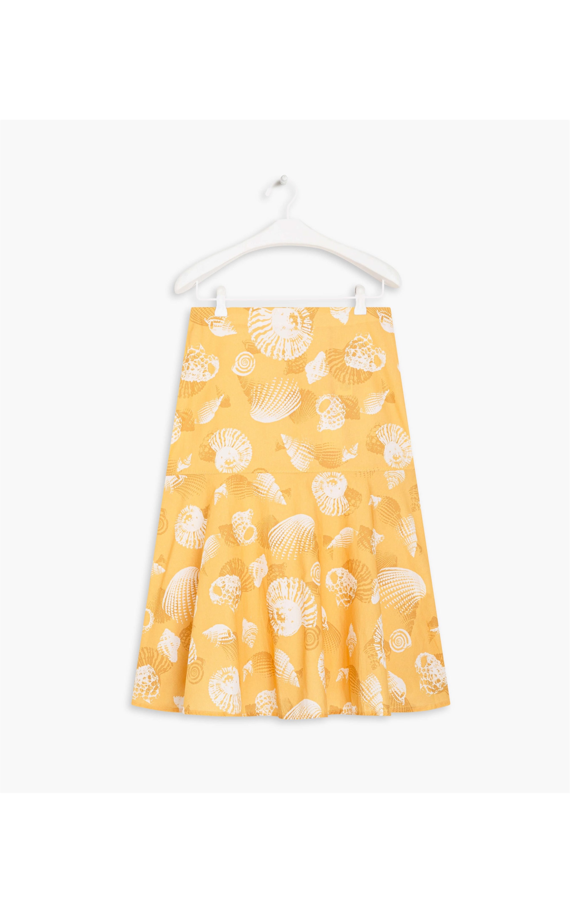 Saia Olivia Est Shell Algodao Amarelo