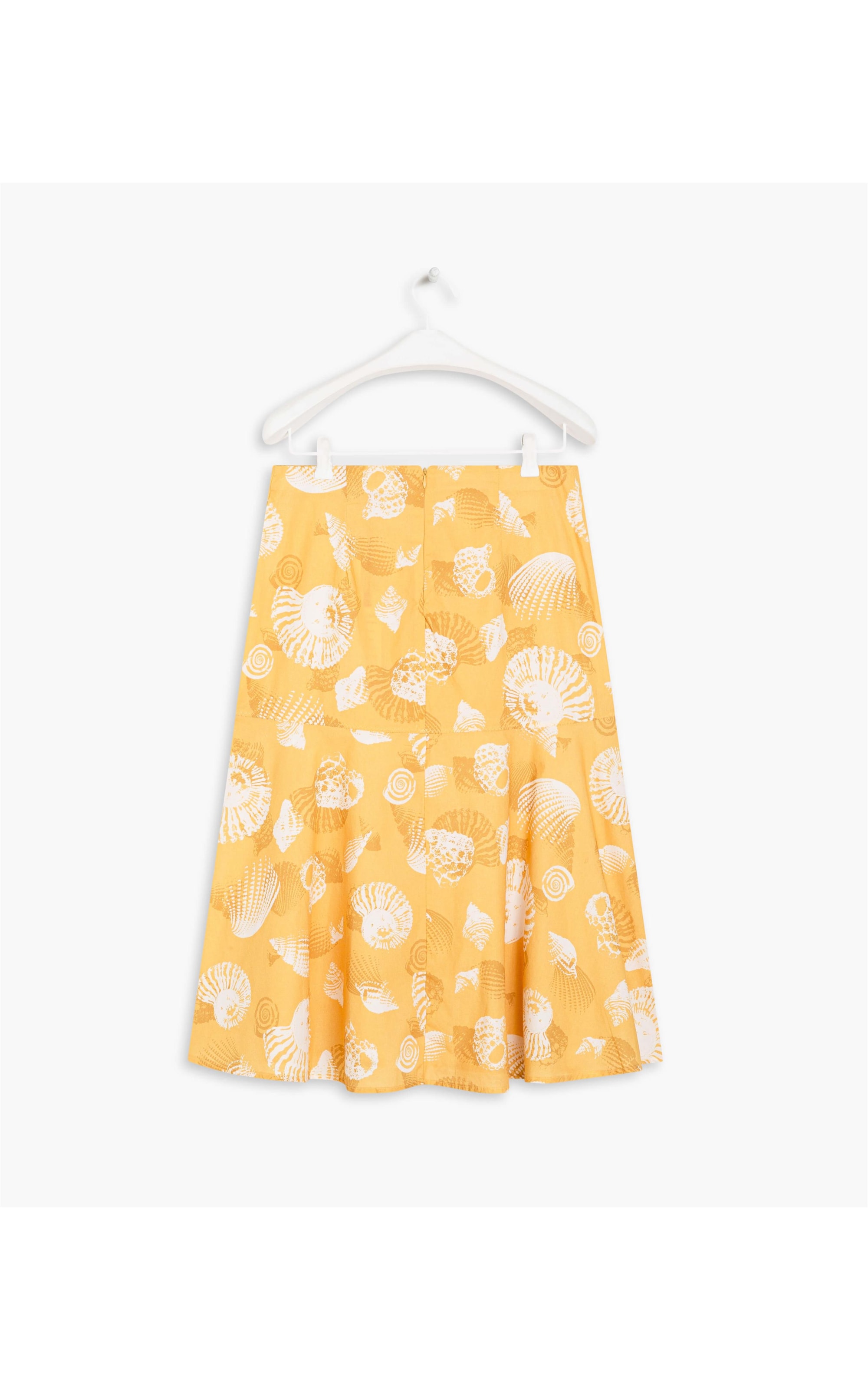 Saia Olivia Est Shell Algodao Amarelo