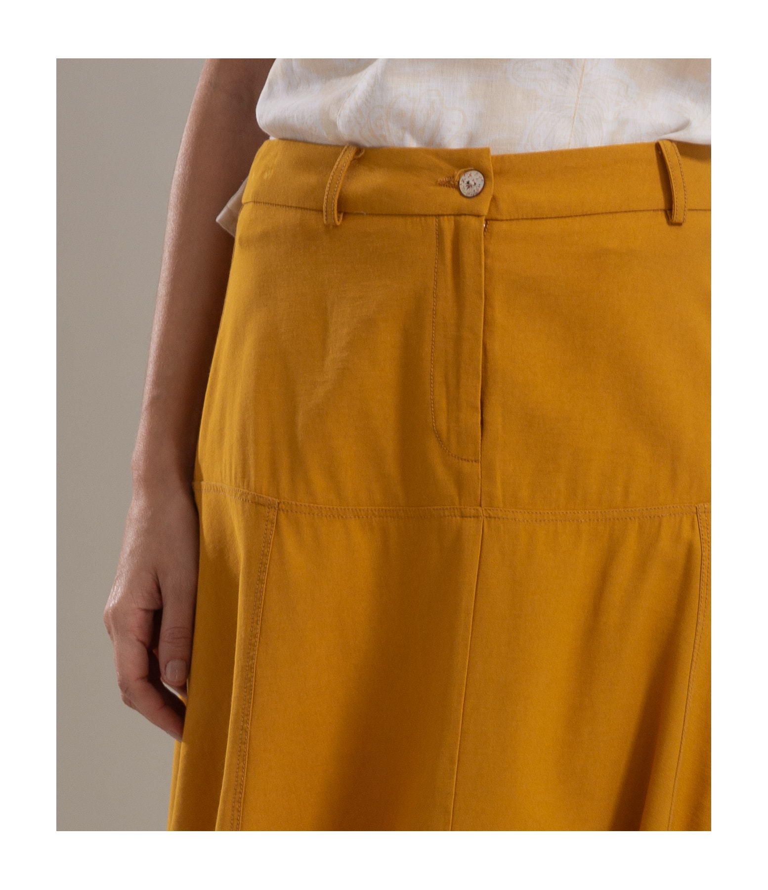 Saia Pilar Viscose Lisa Mostarda