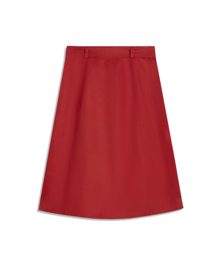 Saia Puro Linho Ceci  Liso Bordeaux