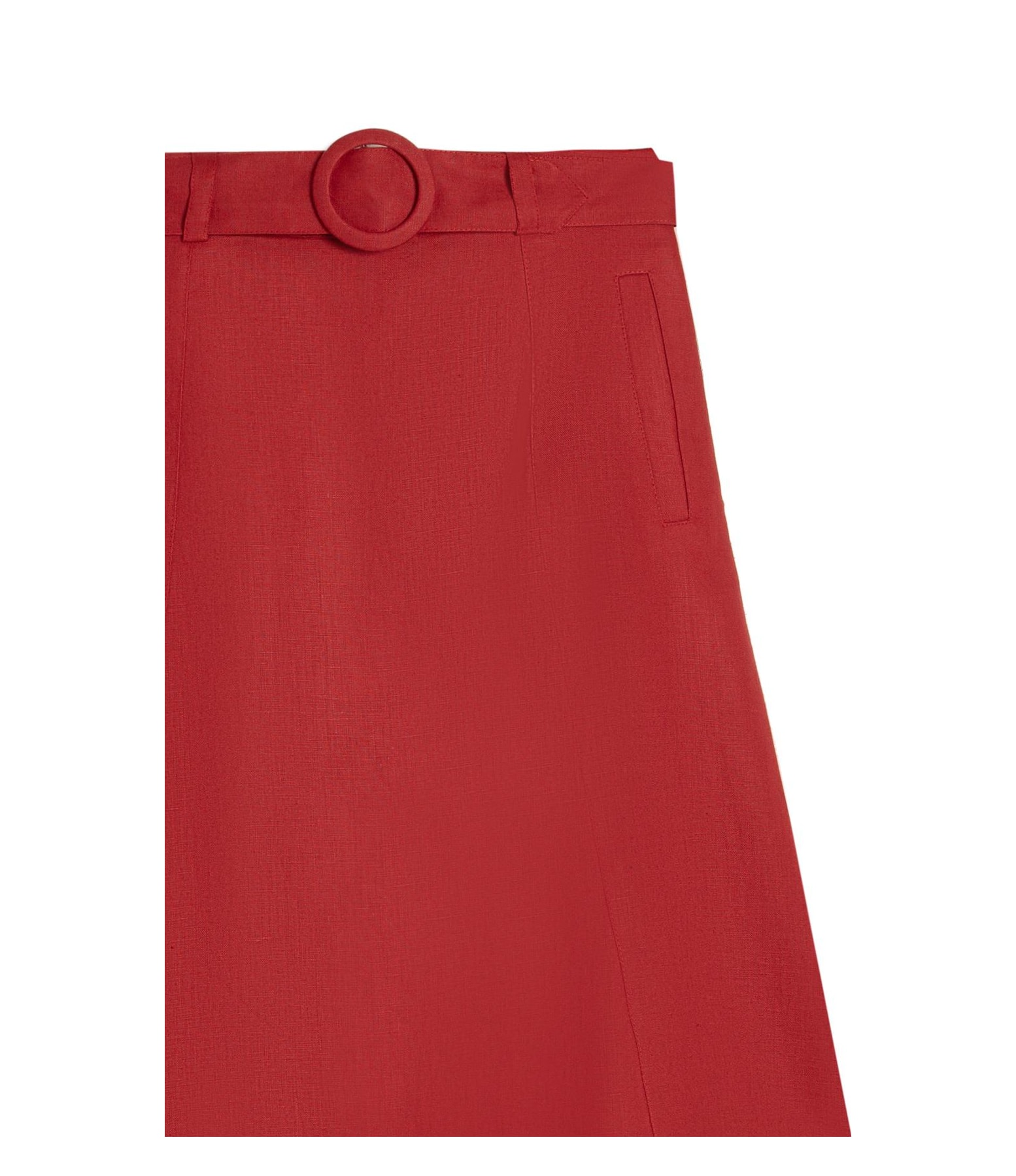 Saia Puro Linho Ceci  Liso Bordeaux