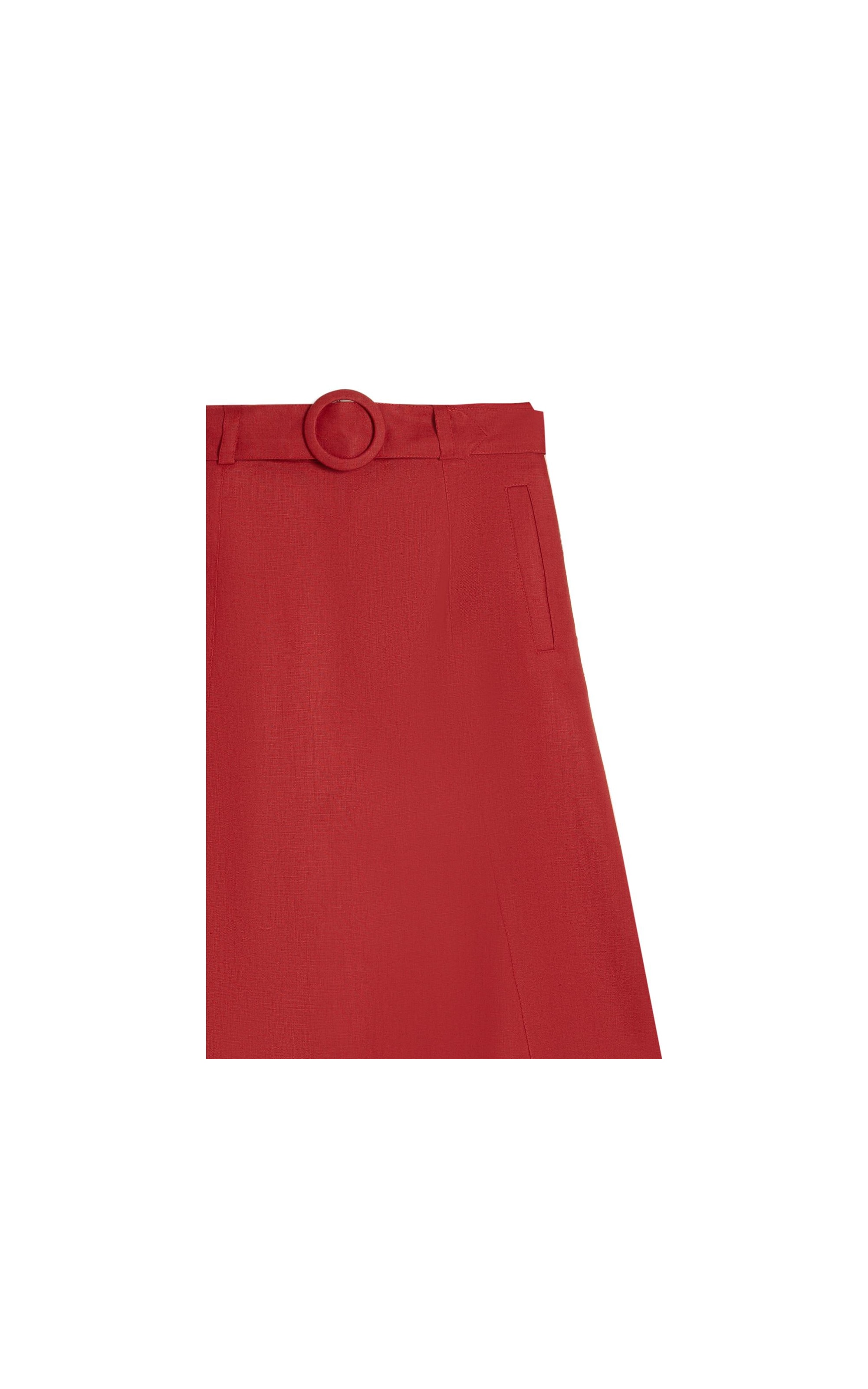 Saia Puro Linho Ceci  Liso Bordeaux