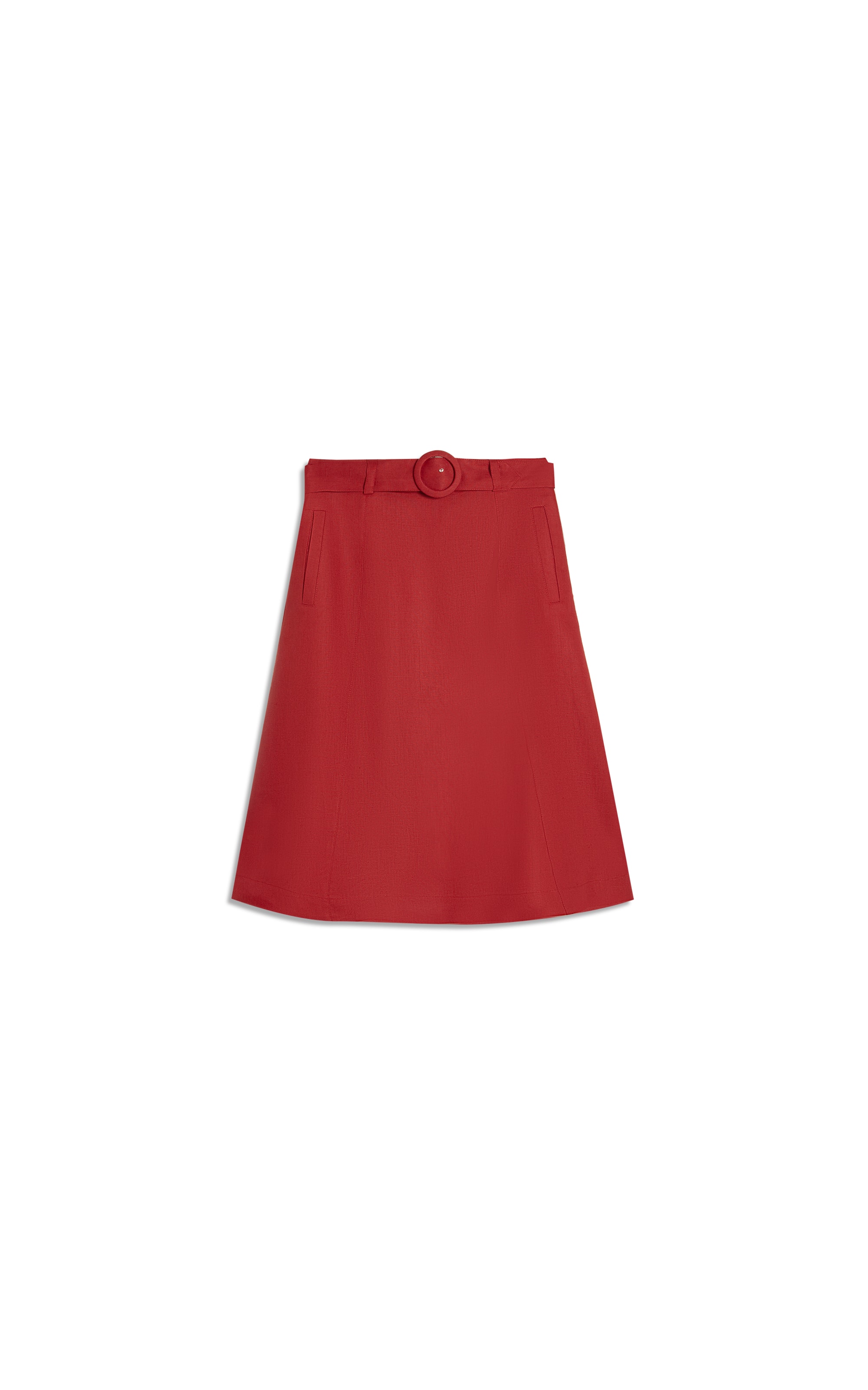 Saia  Puro Linho Ceci  Liso Bordeaux