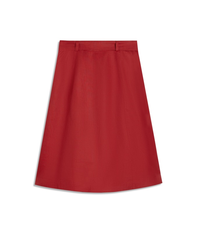 Saia  Puro Linho Ceci  Liso Bordeaux