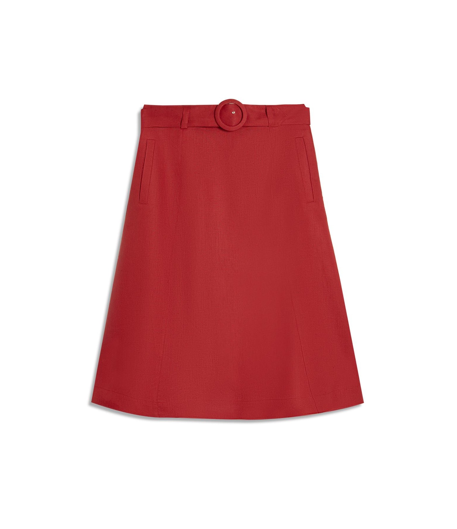 Saia Puro Linho Ceci  Liso Bordeaux