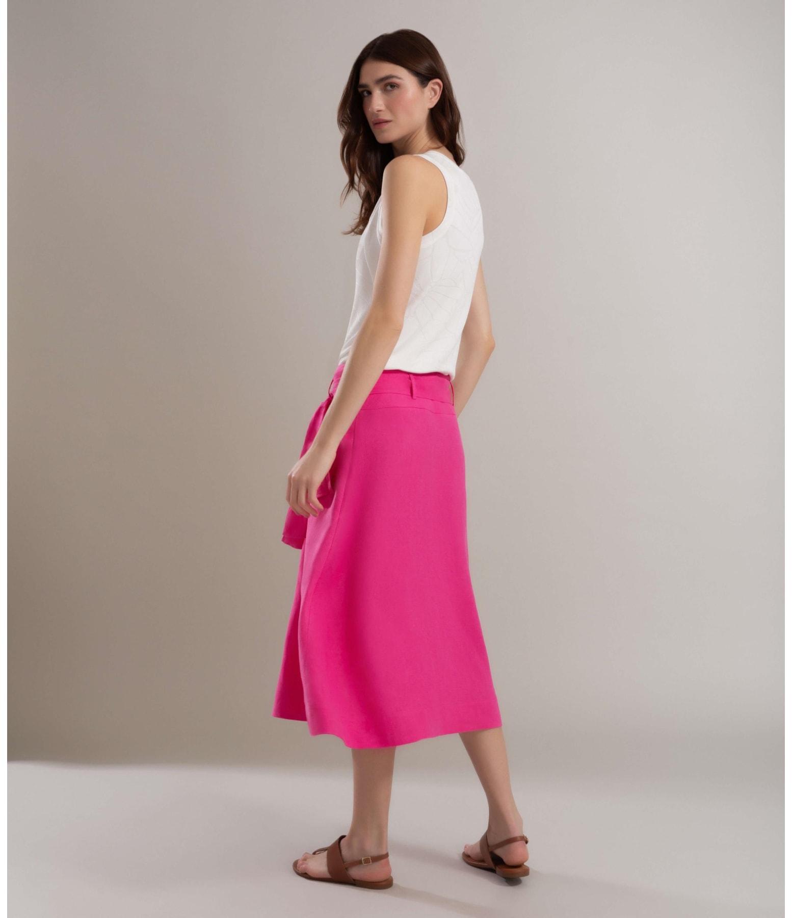 Saia  Puro Linho  Ester Pink