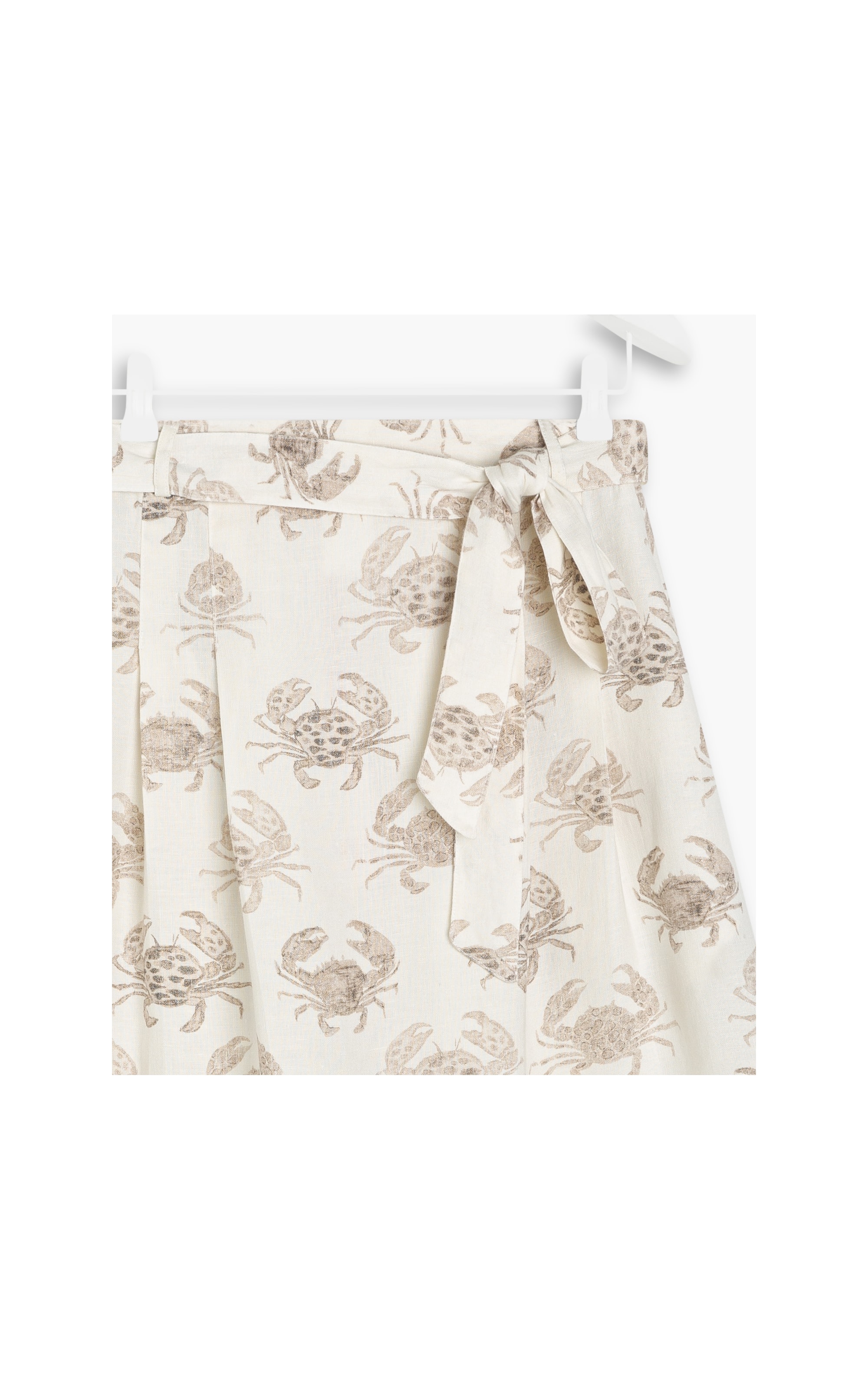 Saia  Puro Linho Lorena  Est Water Crab Branco