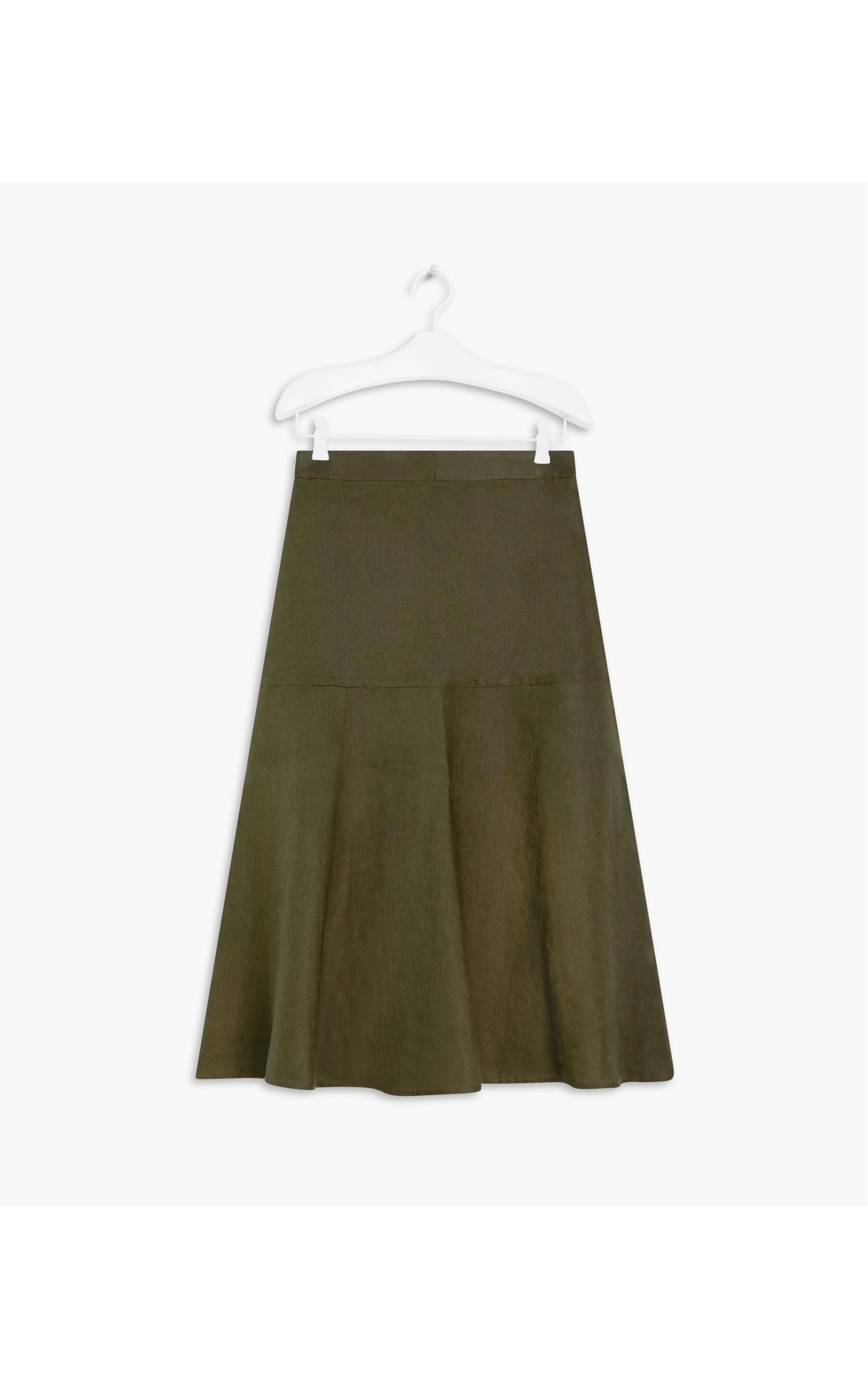 Saia  Puro Linho  Malu Verde Militar