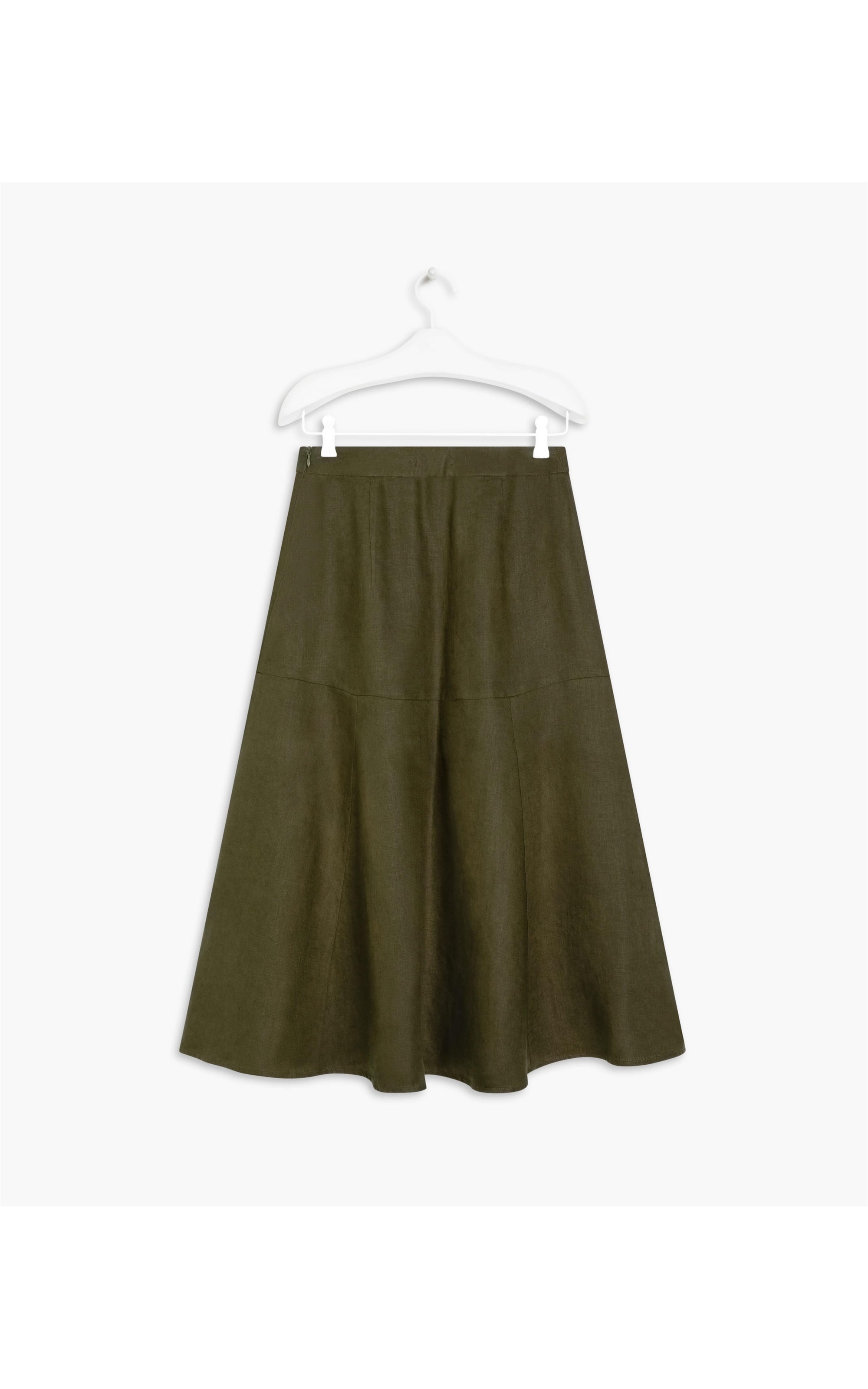Saia  Puro Linho  Malu Verde Militar