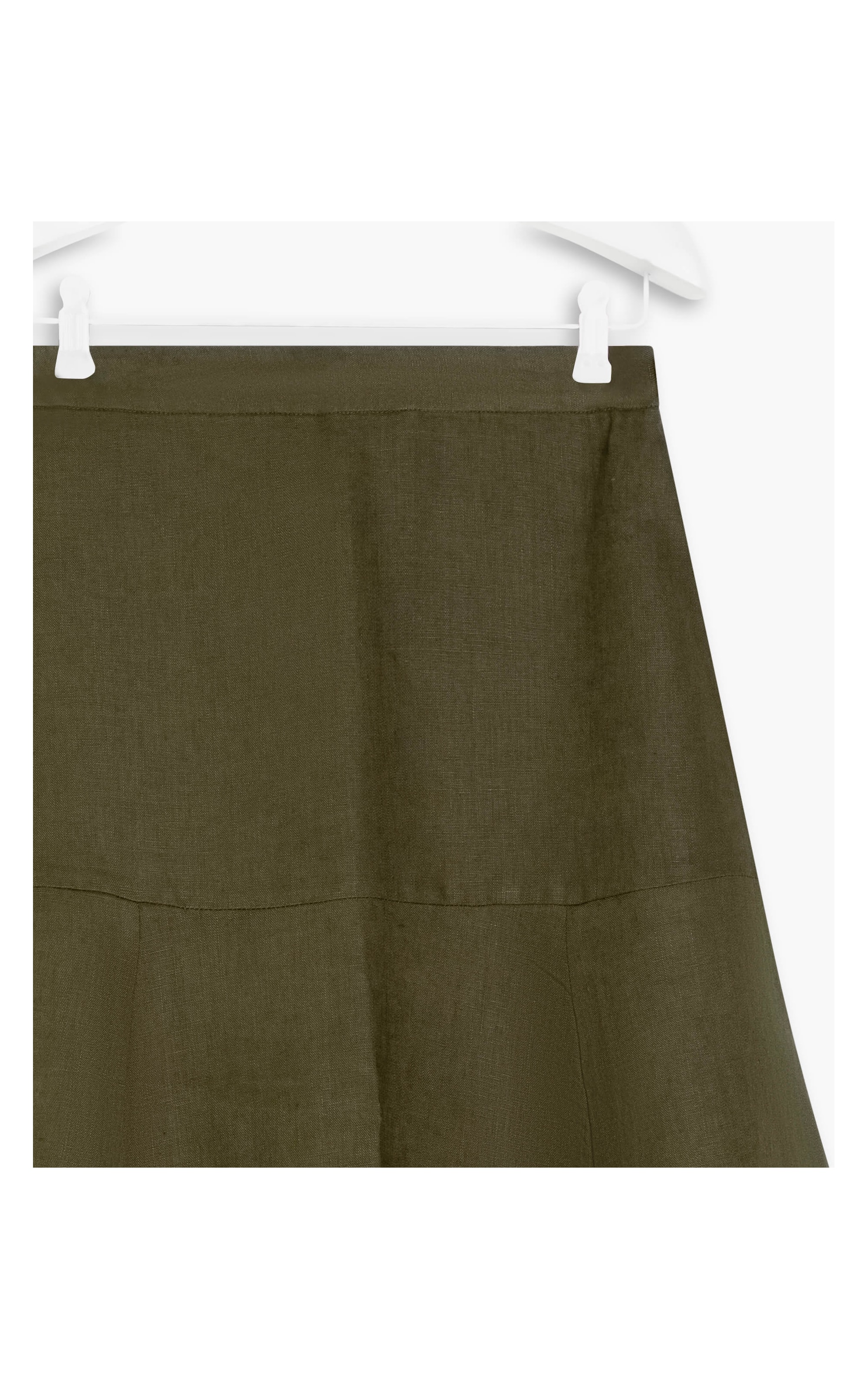 Saia  Puro Linho  Malu Verde Militar