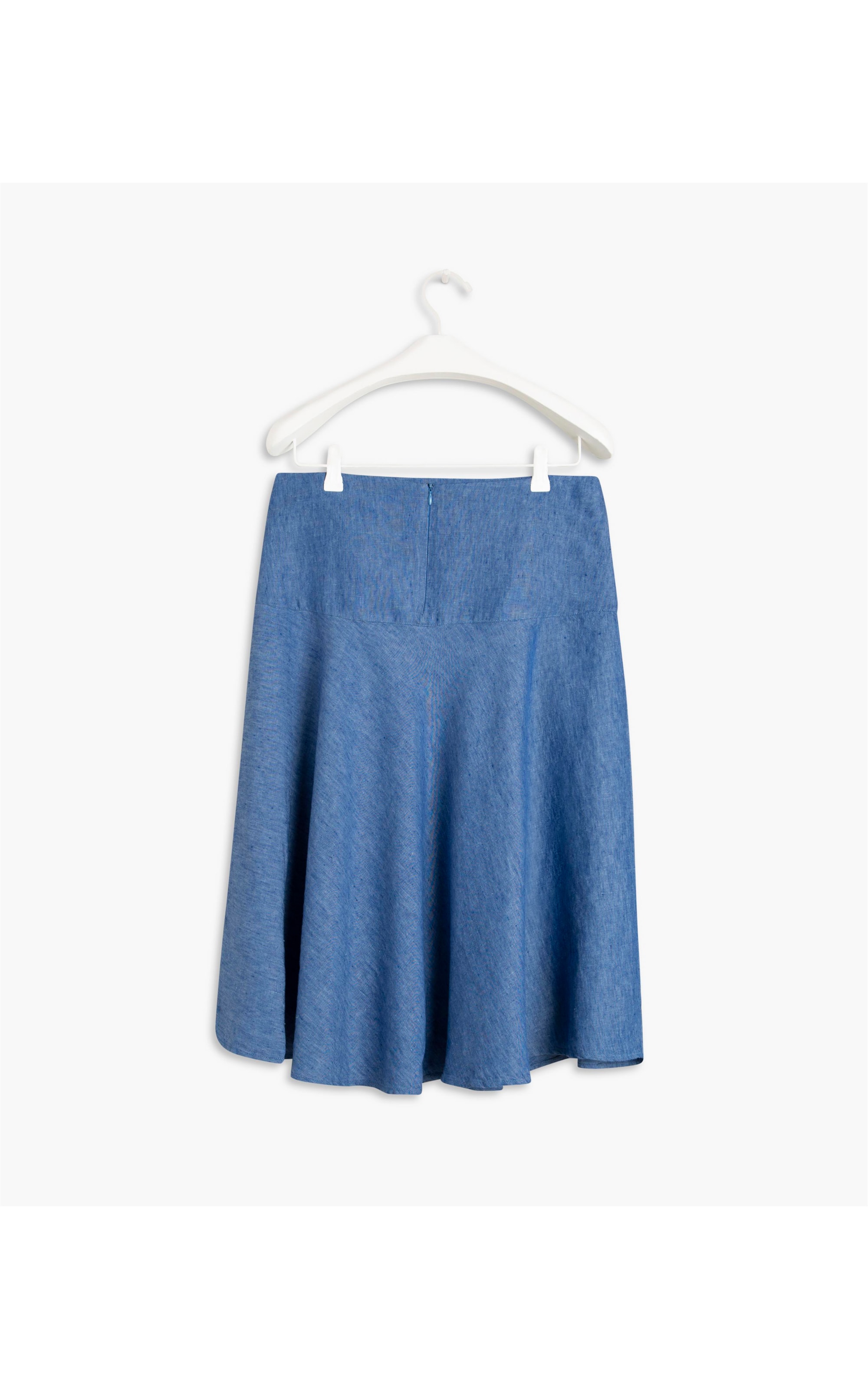 Saia Puro Linho Nenem Premium Azul