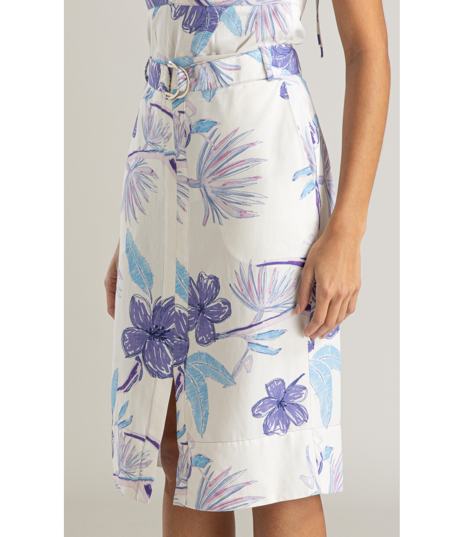 Saia Raya Linho Blend Est Caete Branco