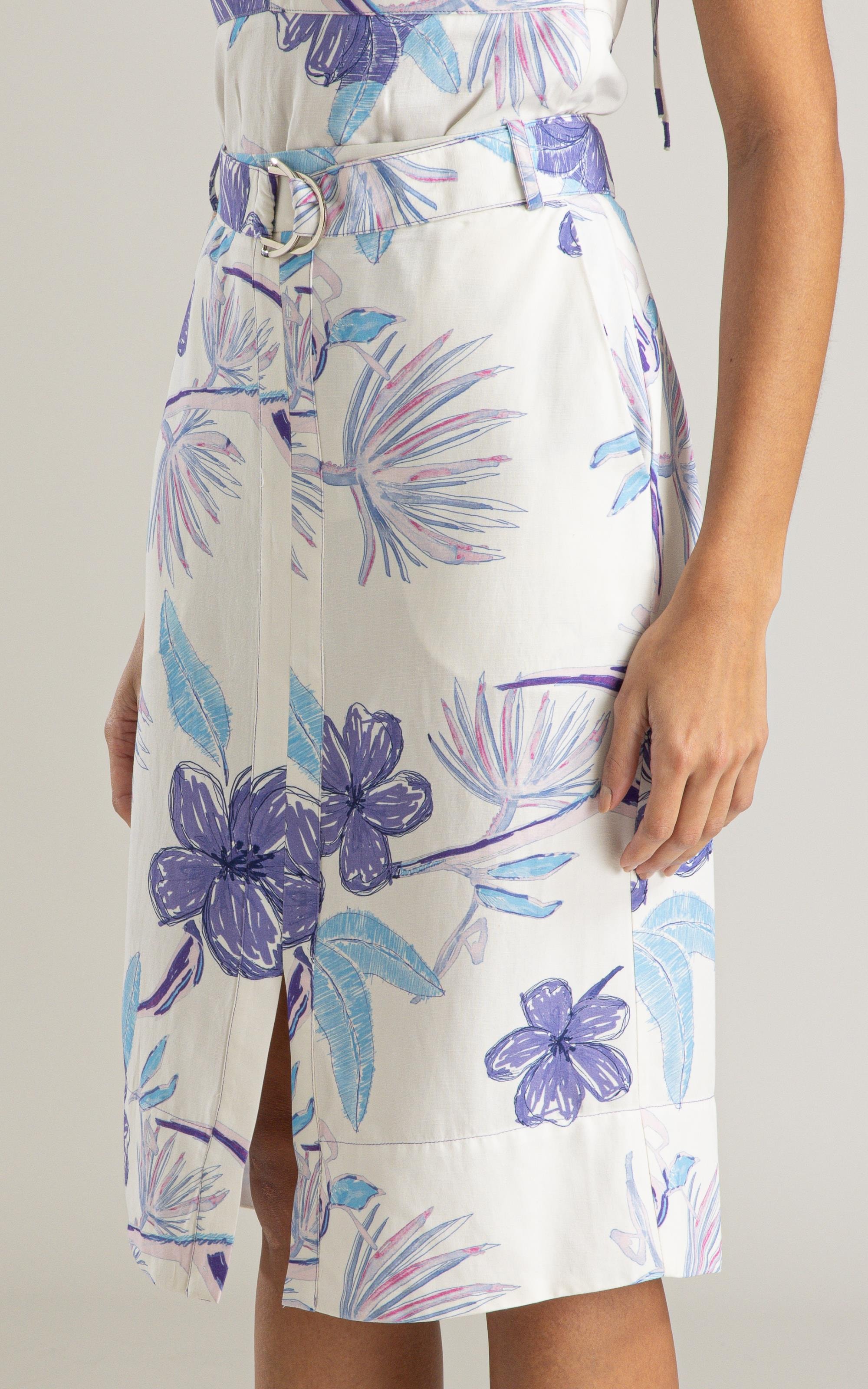 Saia Raya Linho Blend Est Caete Branco