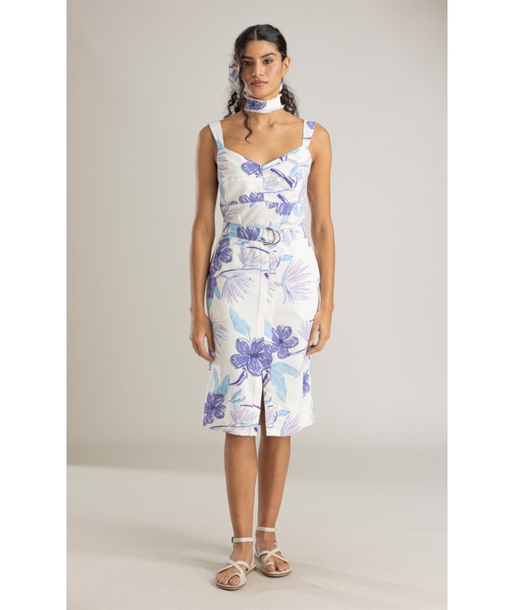 Saia Raya Linho Blend Est Caete Branco
