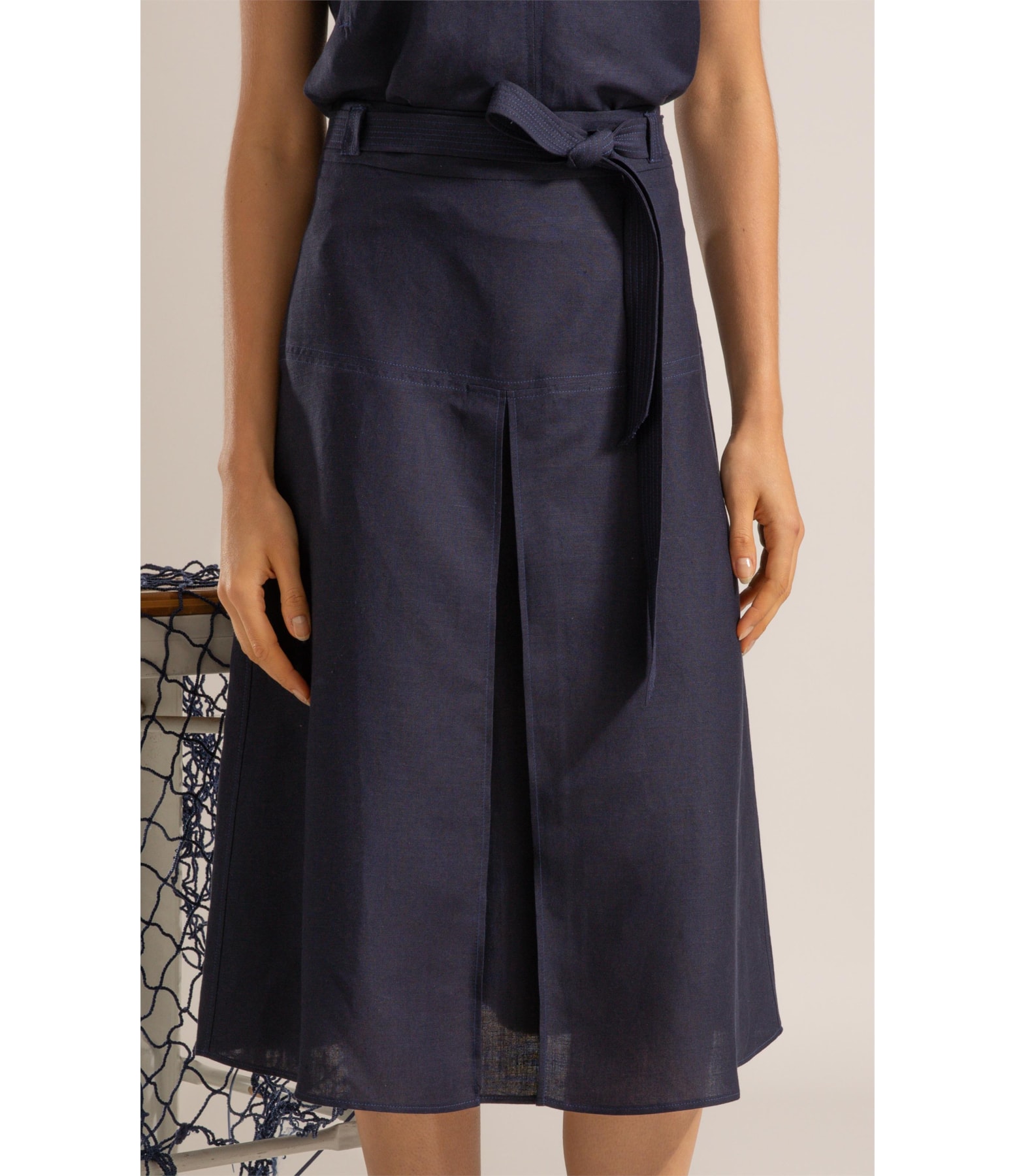 Saia Roma Liso Dark Navy