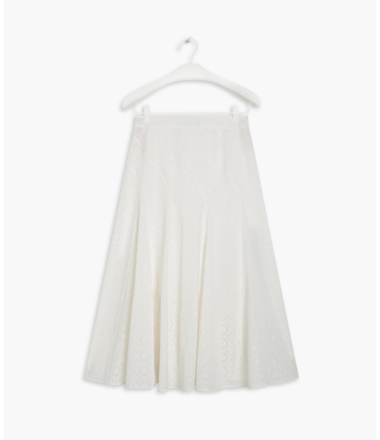 Saia Talía Algodão Bordado Off White