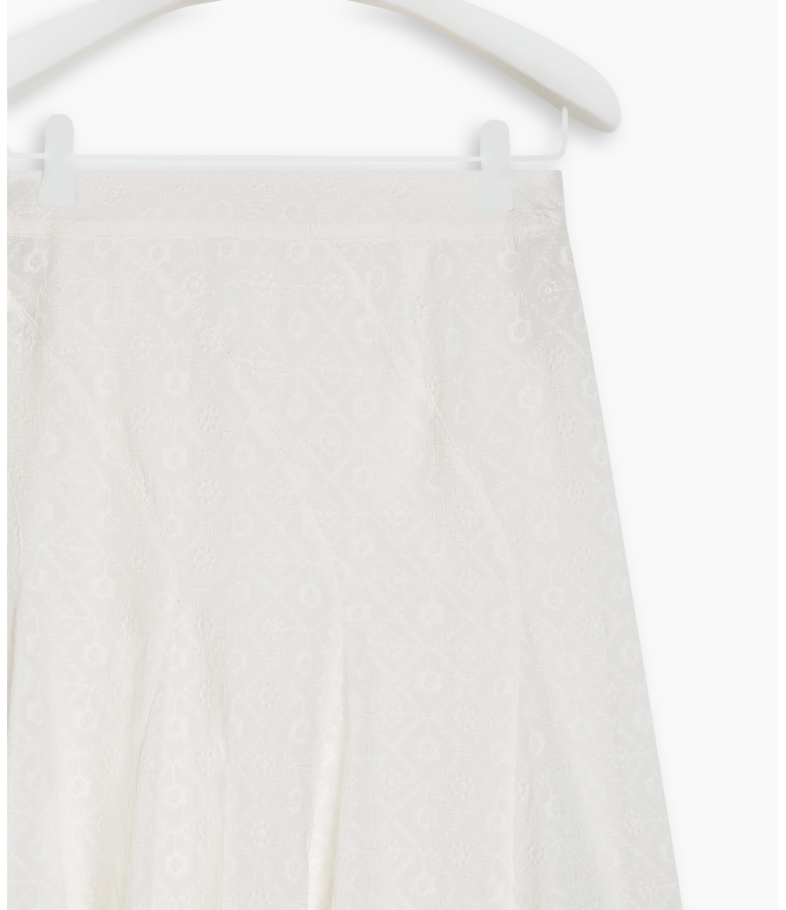 Saia Talía Algodão Bordado Off White
