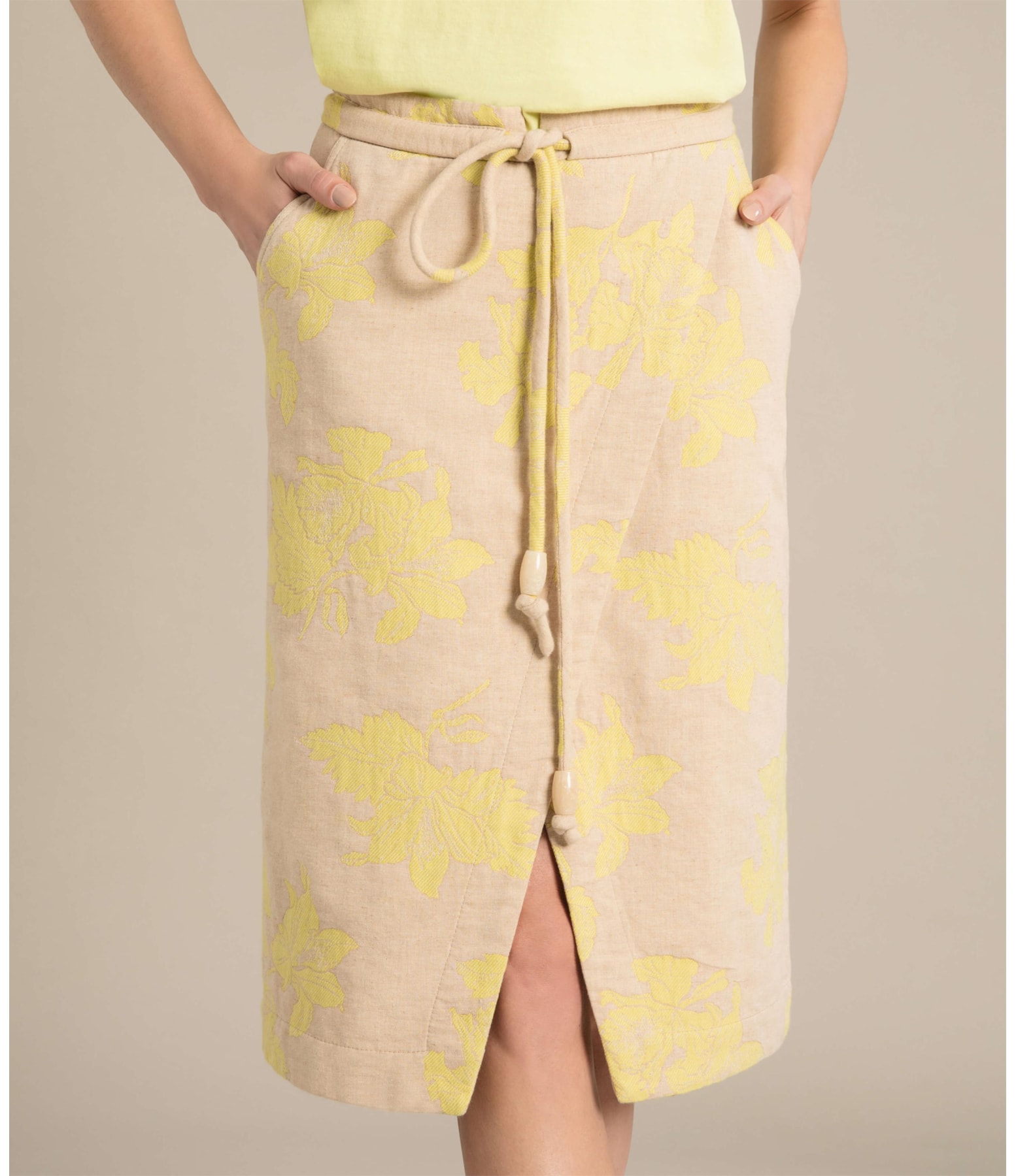 Saia Vanessa Jacquard Orquidea Lemon
