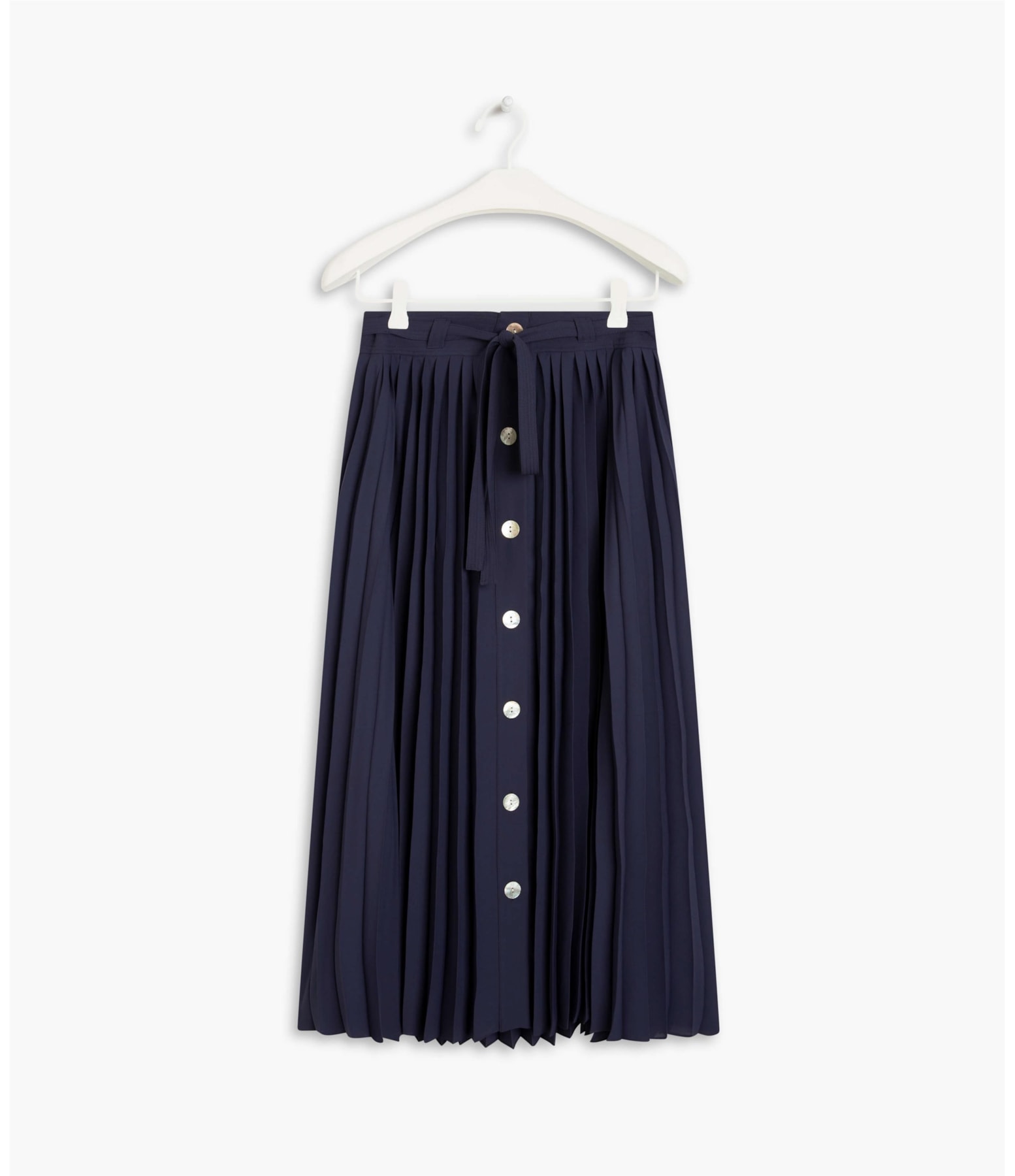 Saia Vera Plissada Lisa Dark Navy