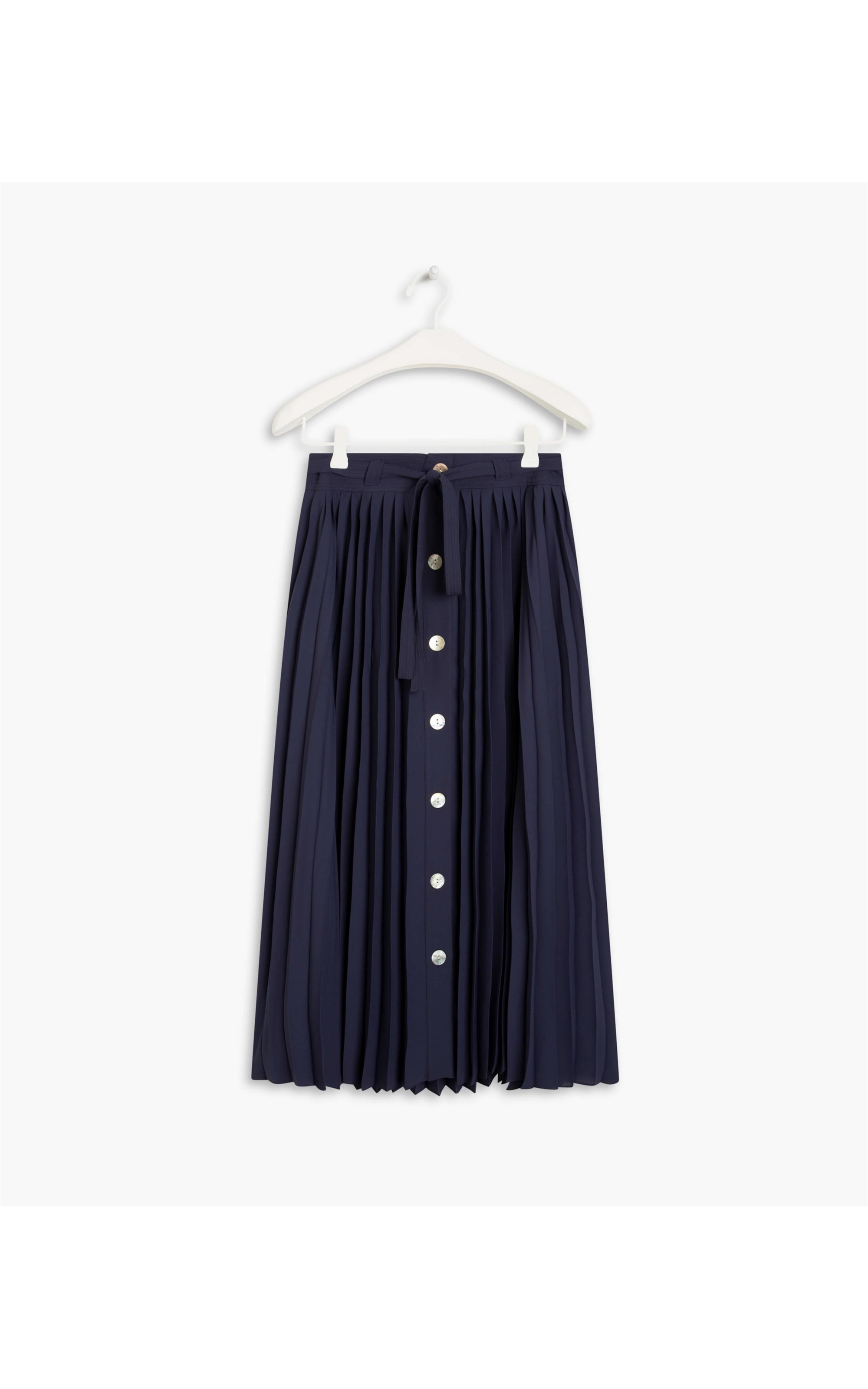 Saia Vera Plissada Lisa Dark Navy
