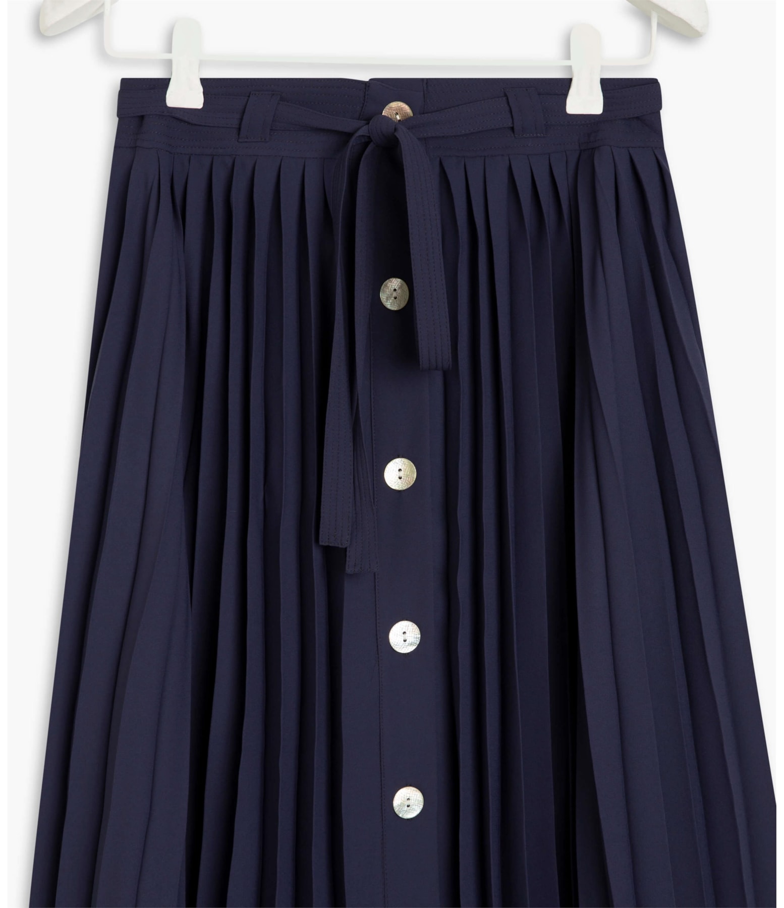 Saia Vera Plissada Lisa Dark Navy