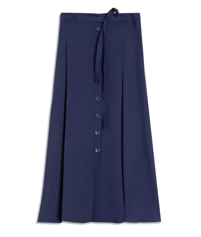 Saia Vera Plissada Lisa Purple Blue