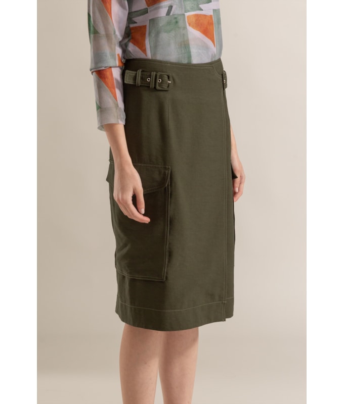 Saia Verona Lb Liso Verde Army