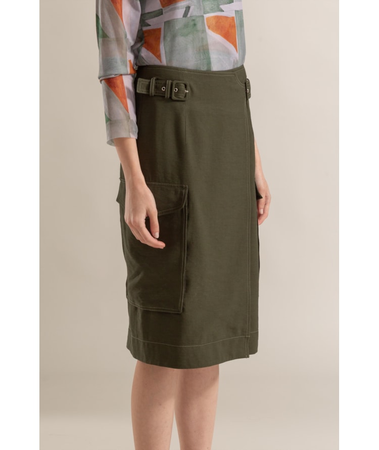 Saia Verona Lb Liso Verde Army