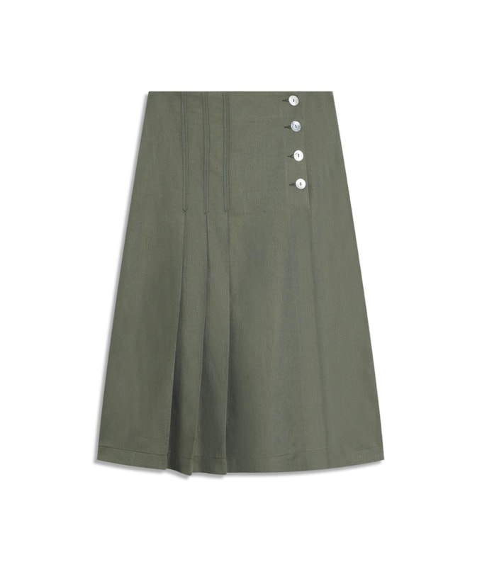 Saia Viola Lb Liso Verde Army