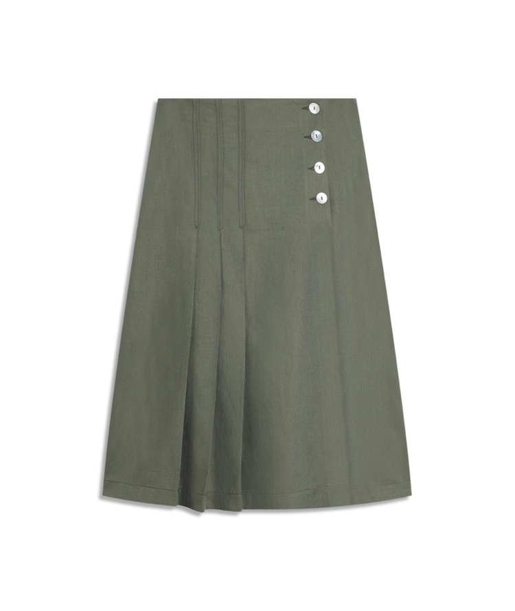 Saia Viola Lb Liso Verde Army