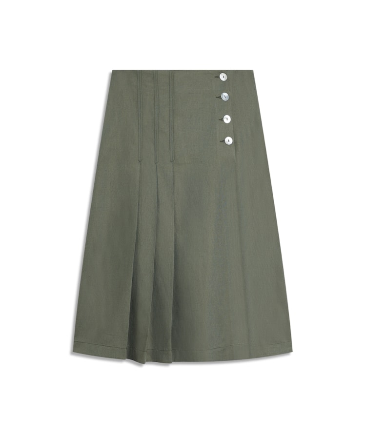 Saia Viola Lb Liso Verde Army