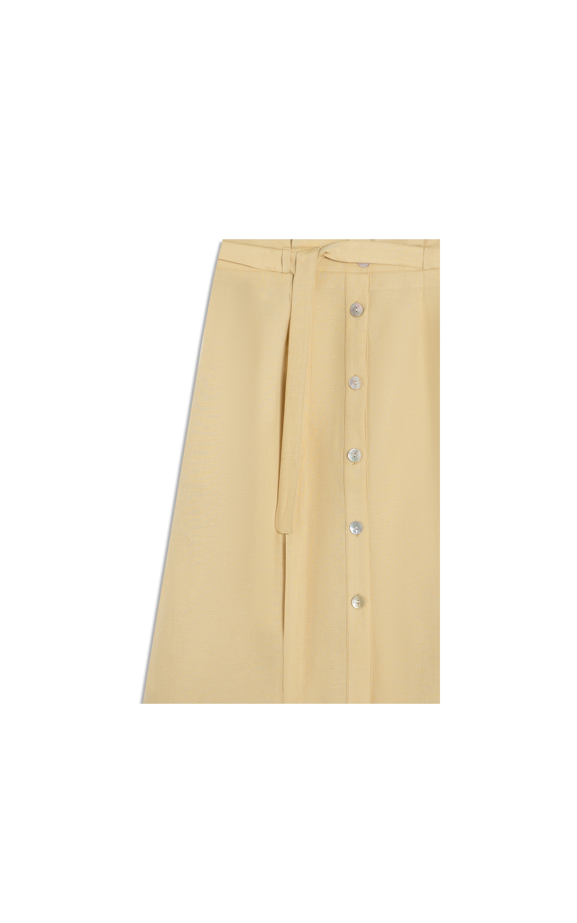Saia Vita Linho Blend Liso Amarelo Claro