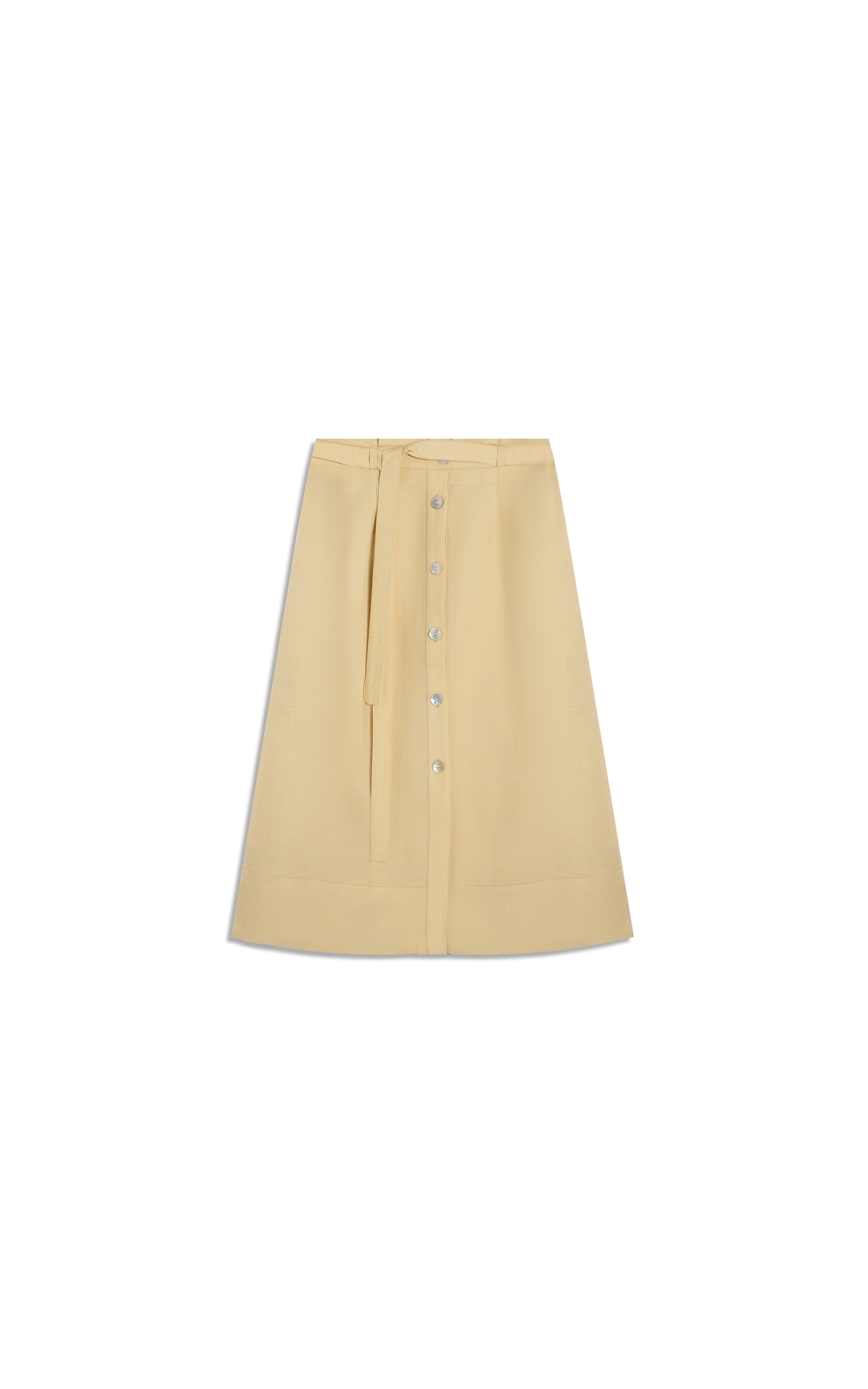 Saia Vita Linho Blend Liso Amarelo Claro
