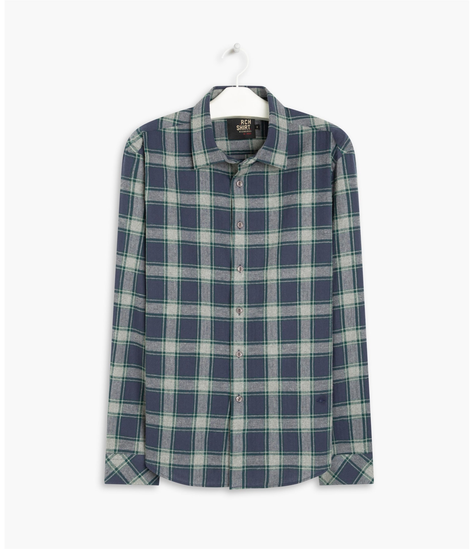 Shirt Flannel Chess Ml Dark Navy