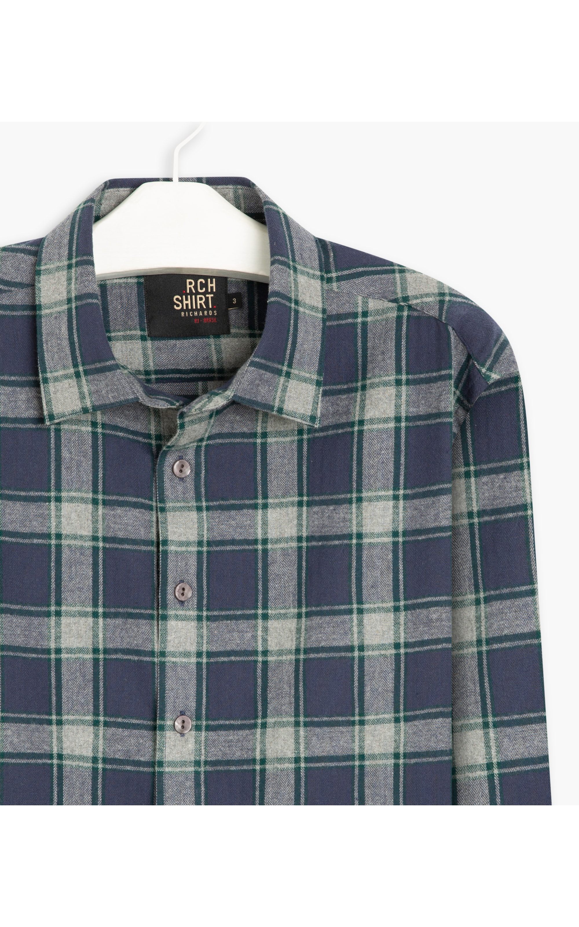 Shirt Flannel Chess Ml Dark Navy