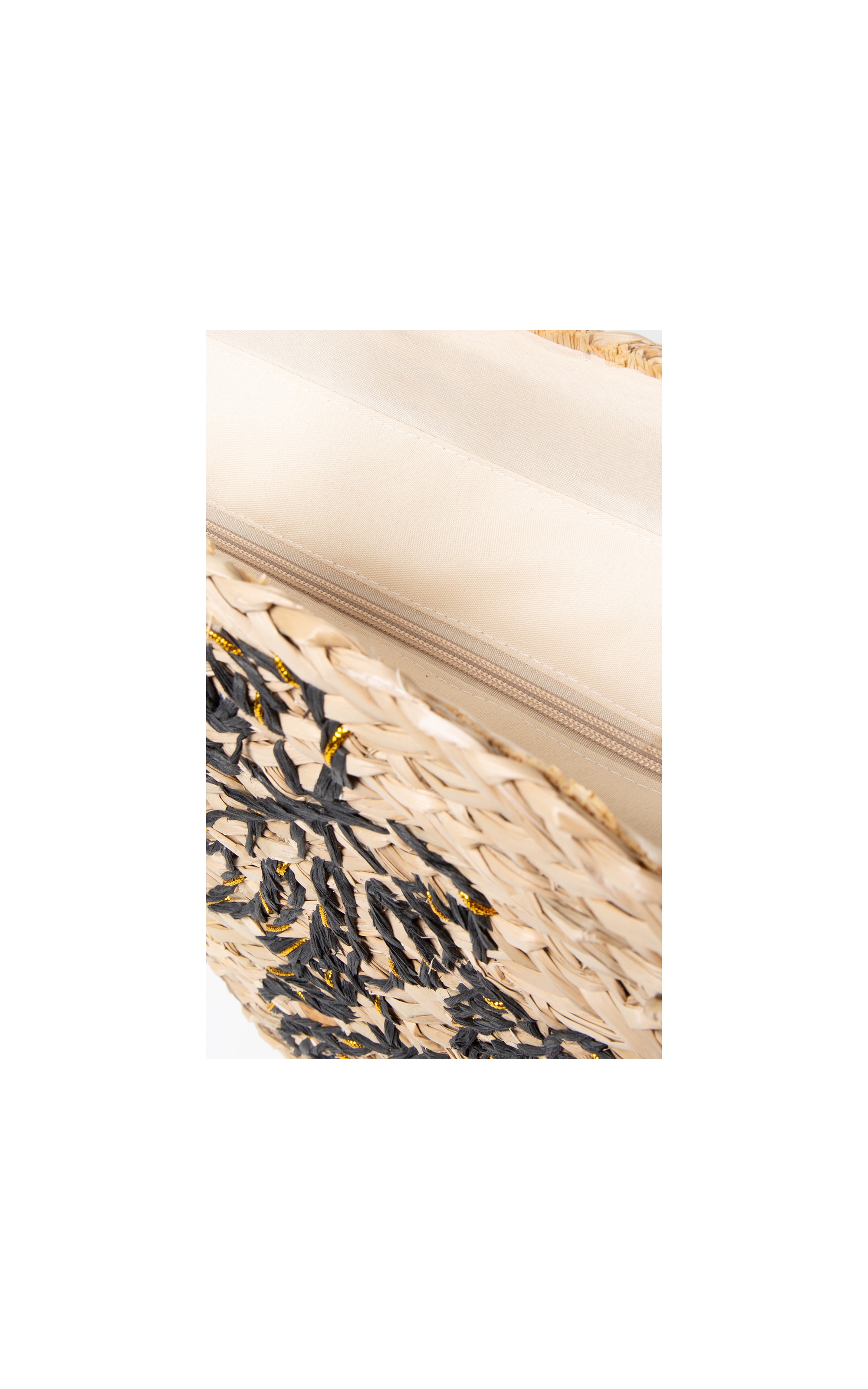 Shopping Bag Straw Sand Rch Cru