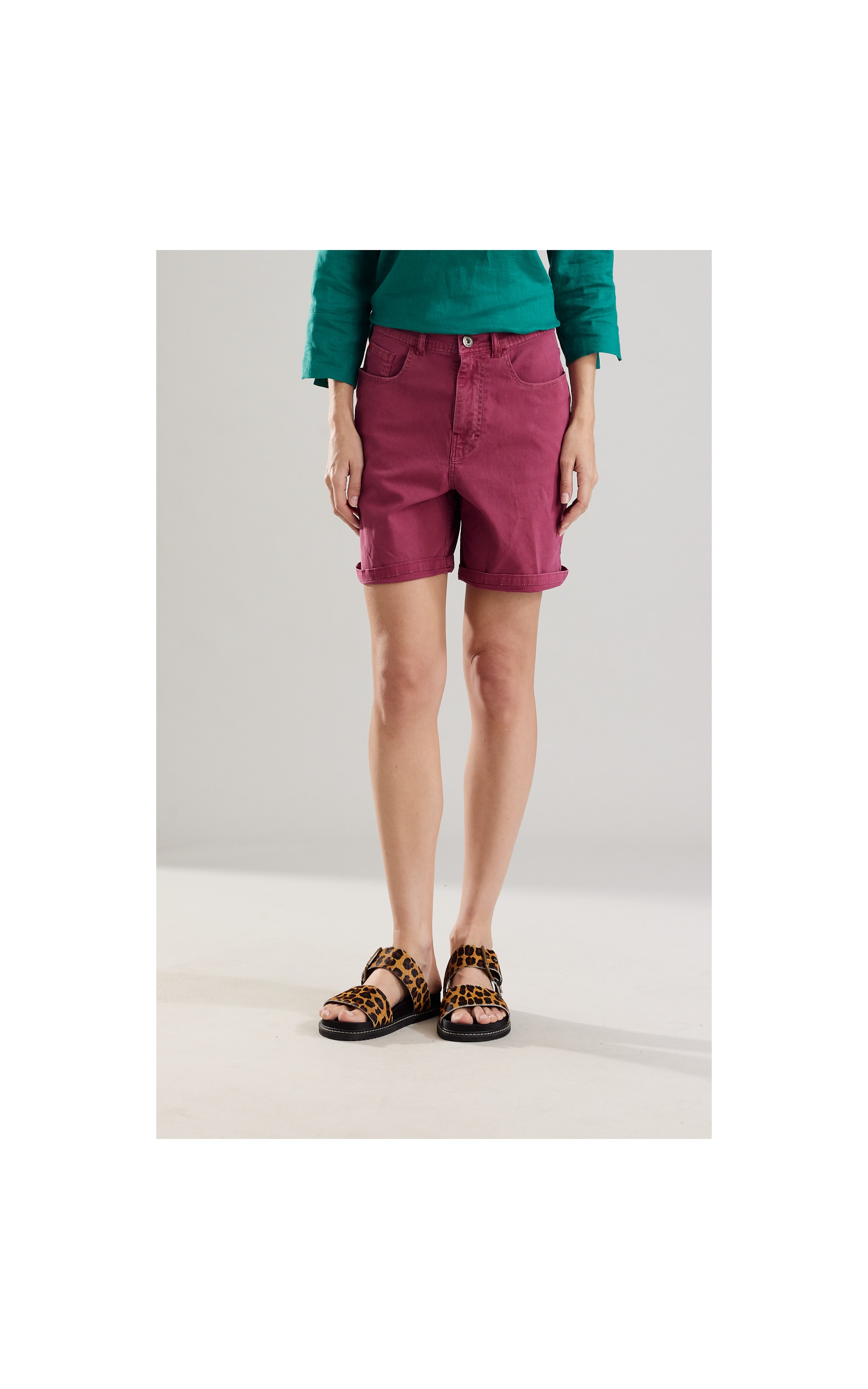 Short Five Pockets Rain Det Magenta