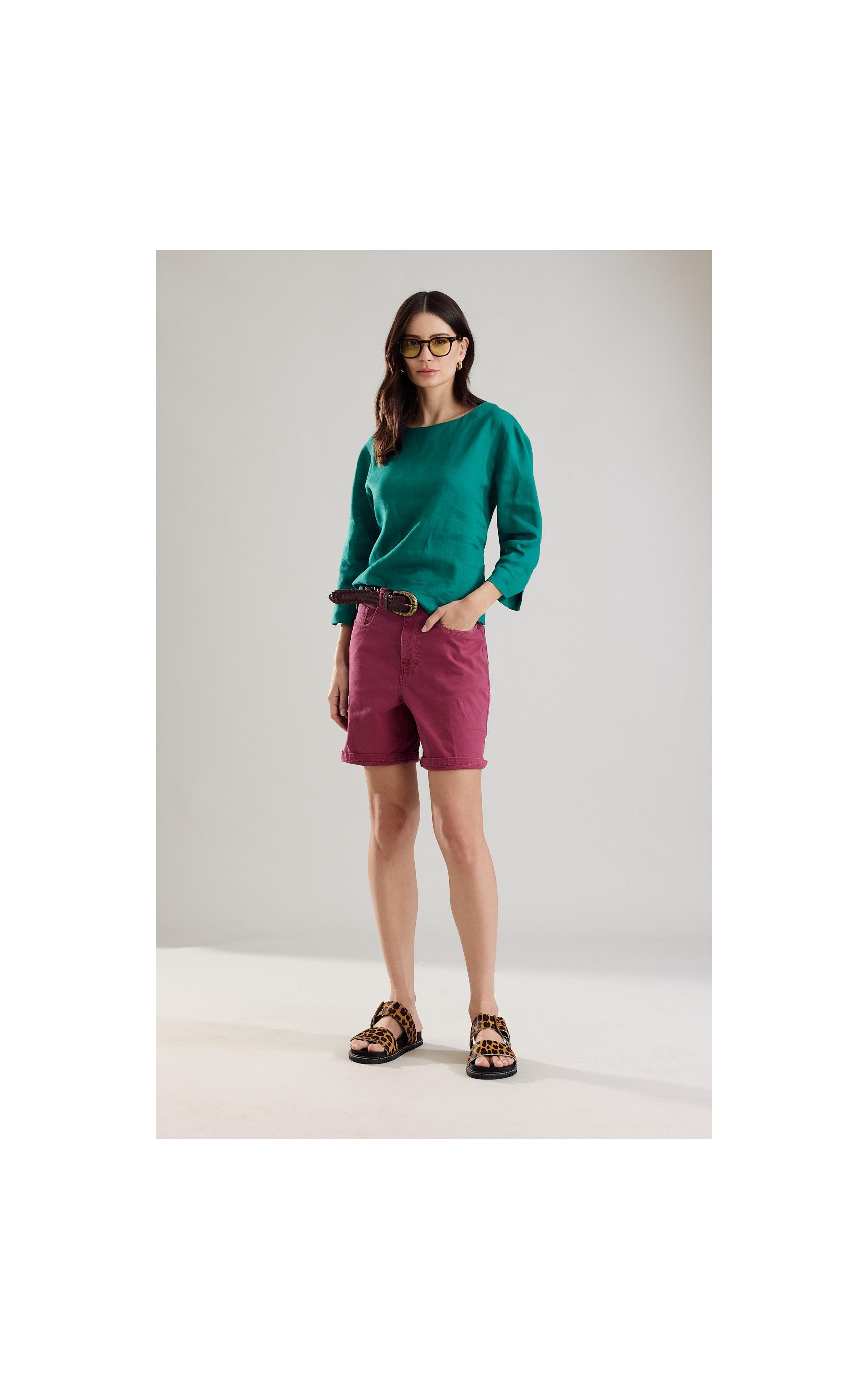 Short Five Pockets Rain Det Magenta