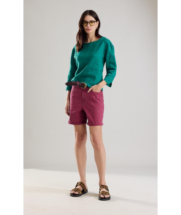 Short Five Pockets Rain Det Magenta