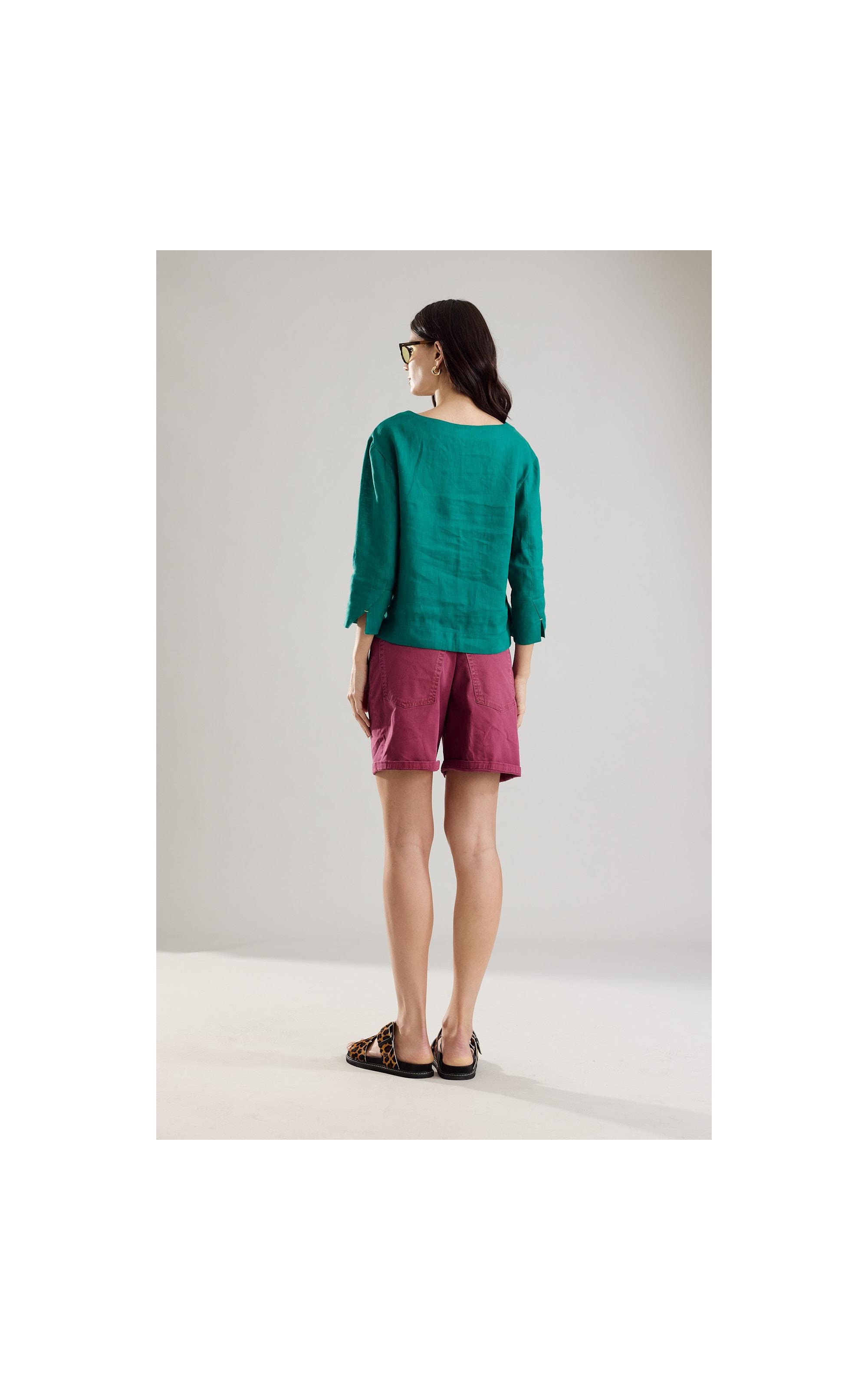 Short Five Pockets Rain Det Magenta