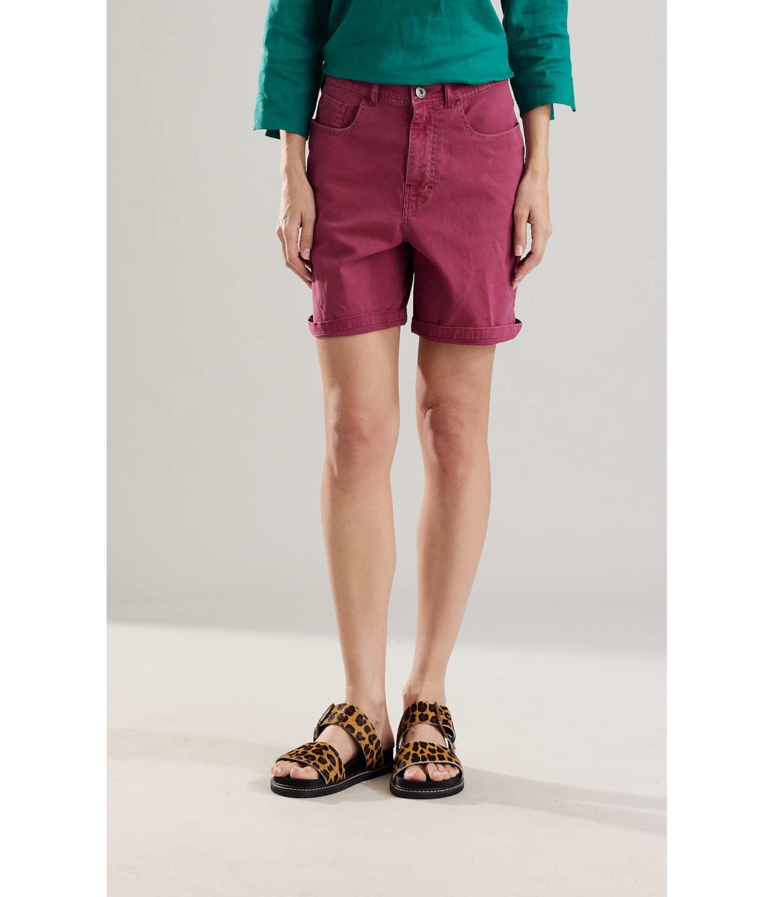 Short Five Pockets Rain Det Magenta